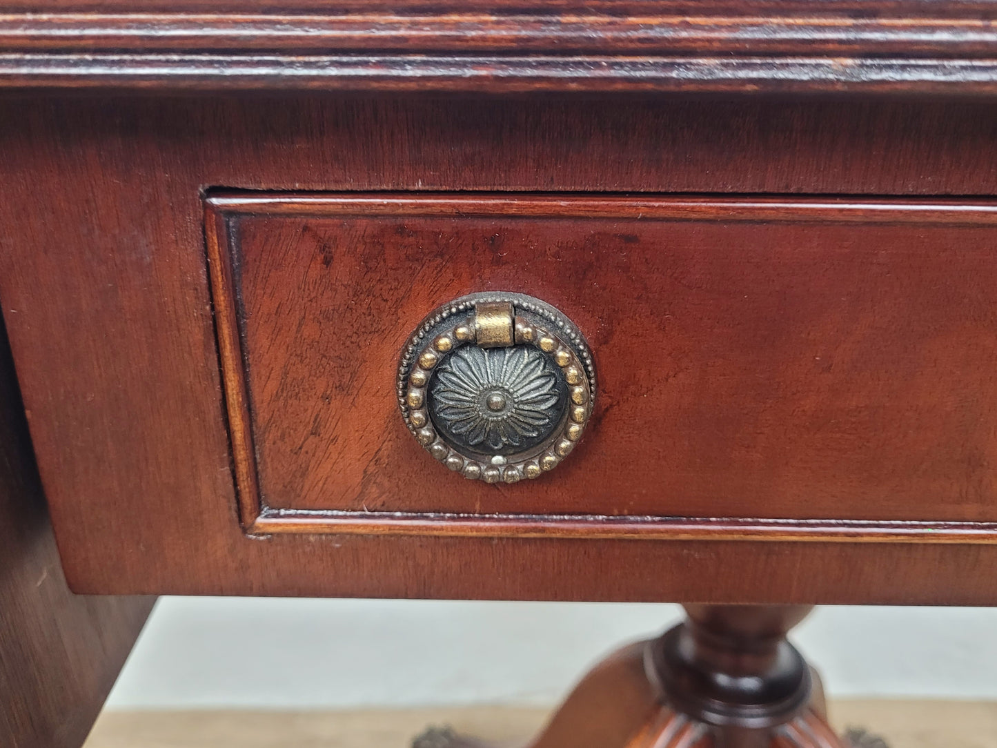 Drop Leaf Side Table Antique Style Castors Mahogany 1950s Postage Available