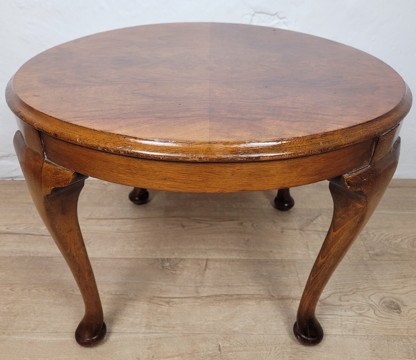 Walnut Coffee Table Side Circular Cabriole Mid Century 1940s Postage Available