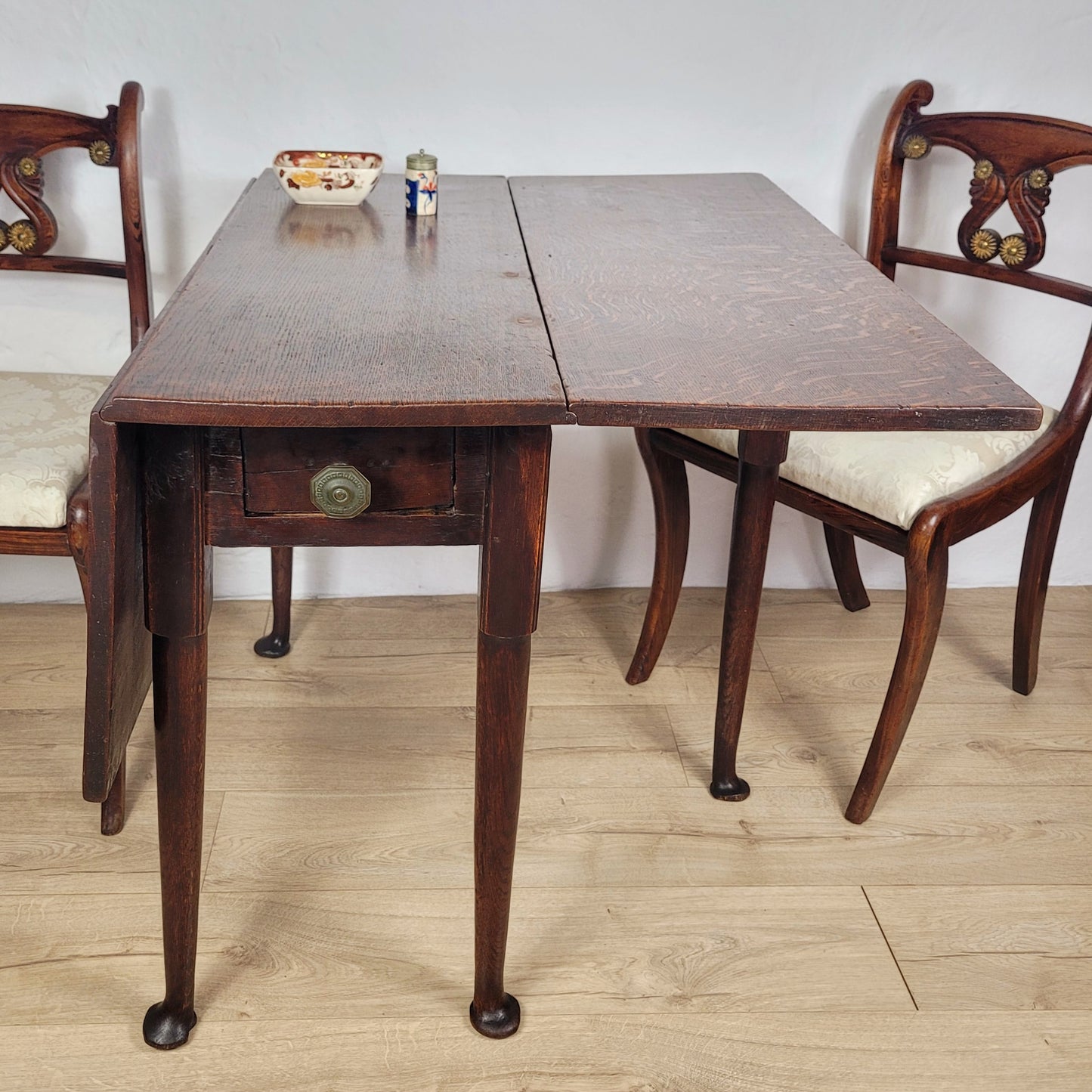 Georgian Dining Table Drop Leaf Gateleg Drawer Oak 1820's Delivery Available