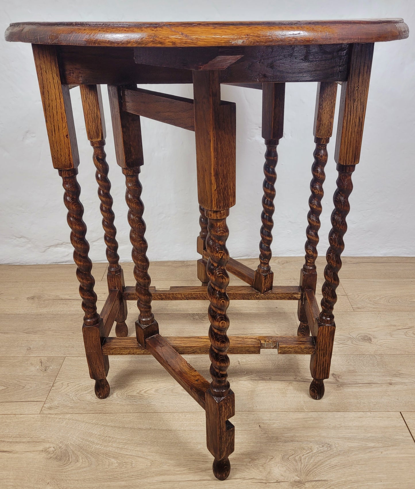 Vintage Drop Leaf Table Gateleg Barley Twist Oak 1930's Delivery Available