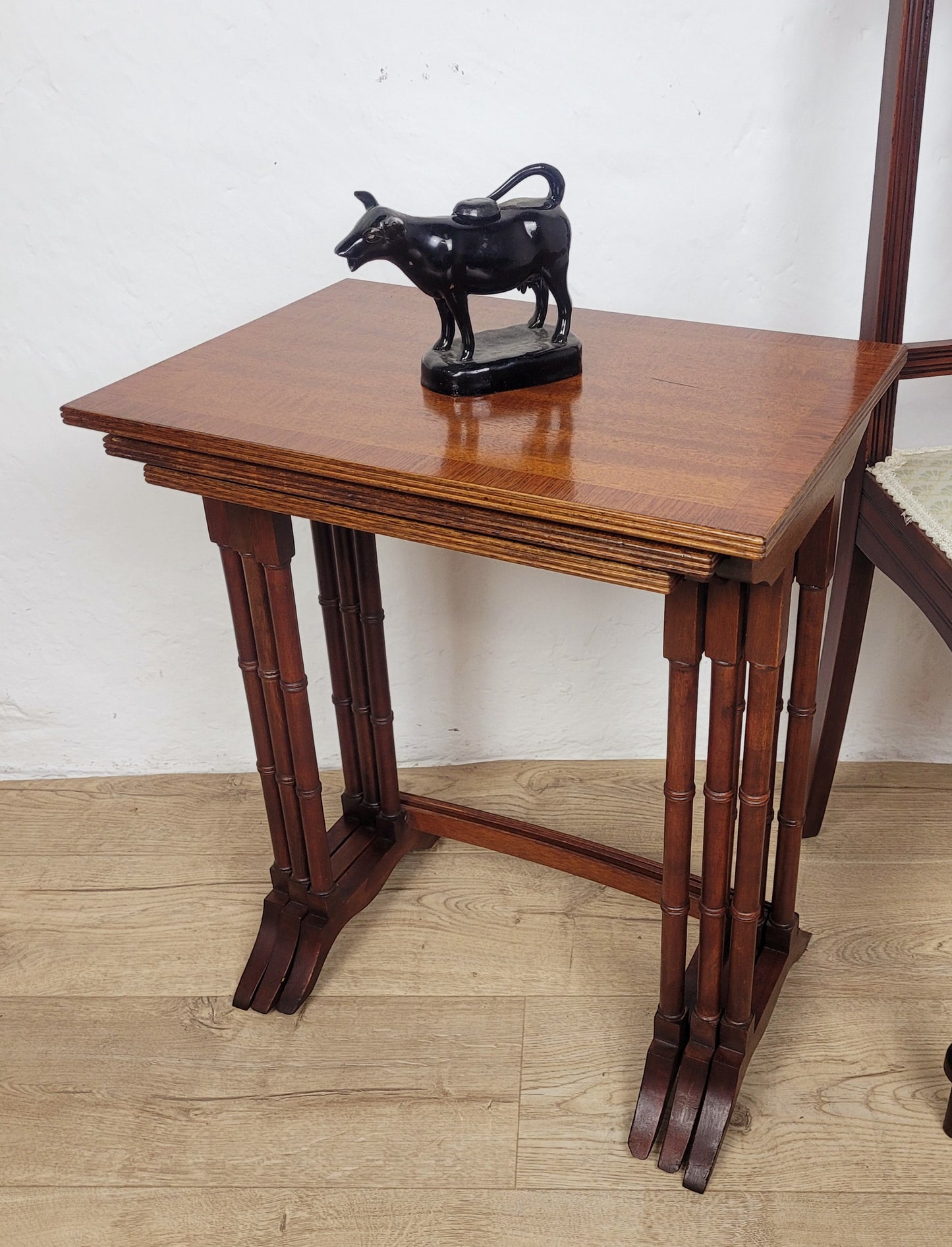 Victorian 3 Nesting Tables Rectangular Mahogany Antique 1900s Postage Available