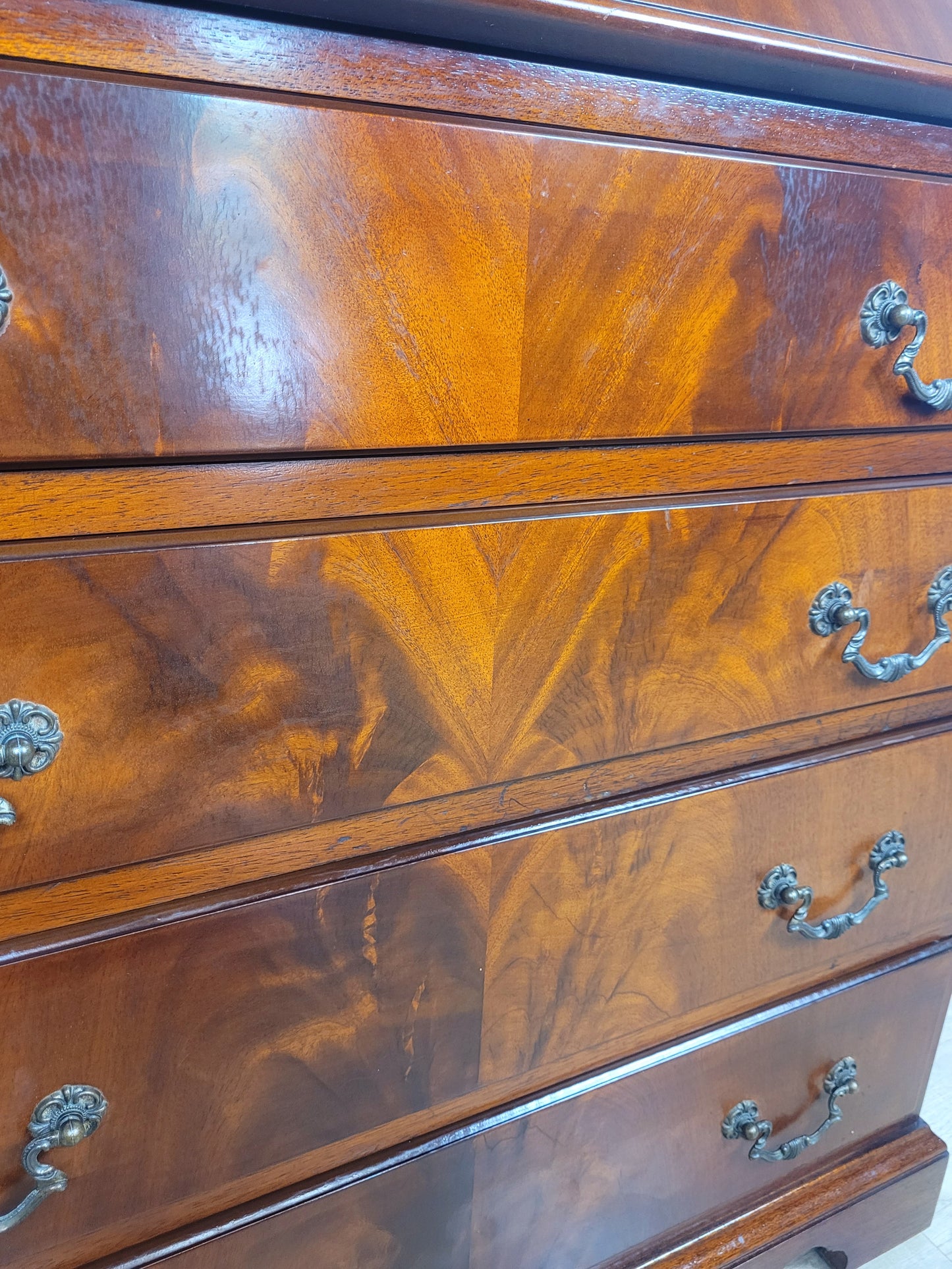 Vintage Writing Bureau Desk Lock & Key Mid Century Mahogany Delivery Available
