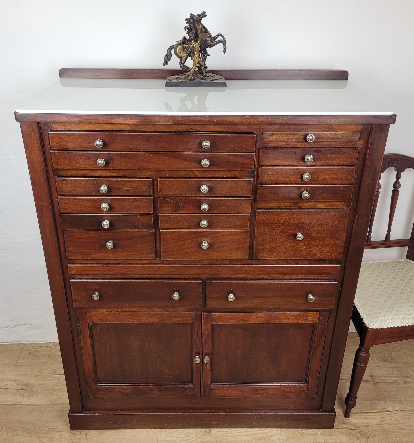 Dentist Collector Cabinet Vintage English Marble 17 Drawers Delivery Available