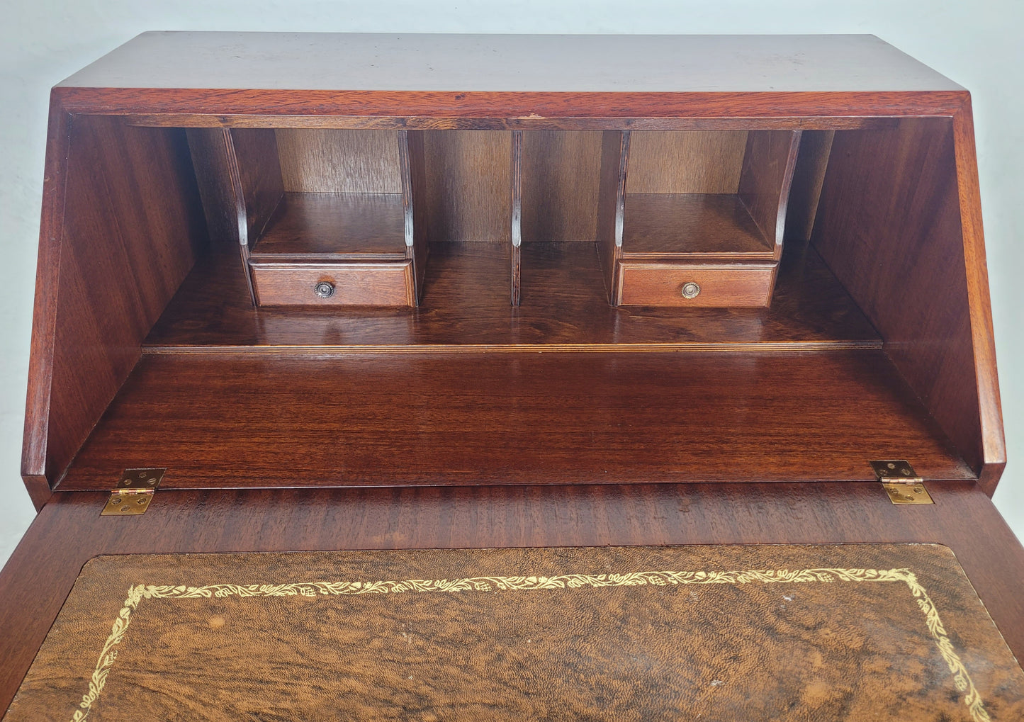 Vintage Writing Bureau Desk Lock & Key Mid Century Mahogany Delivery Available