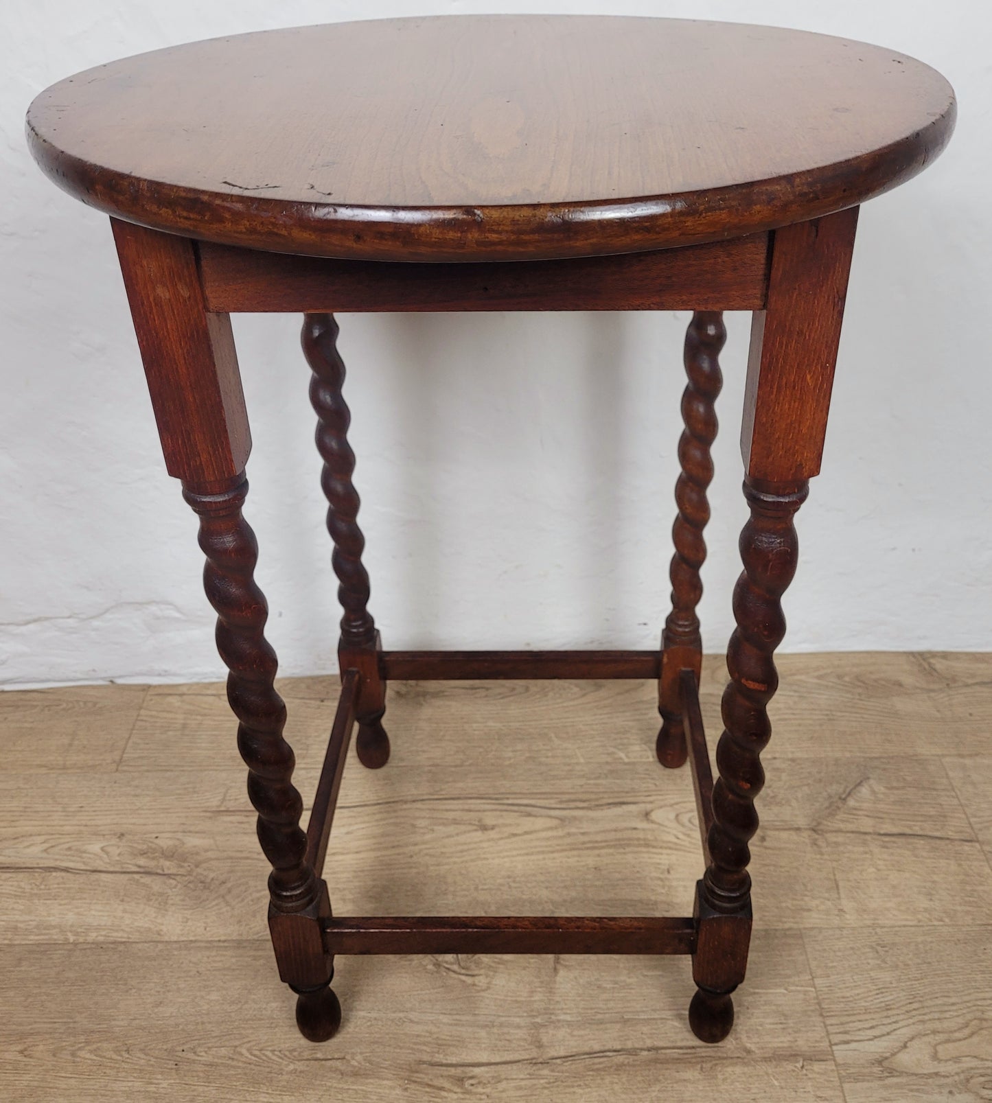 Barley Twist Occasional Table Circular Vintage 1930s English Postage Available