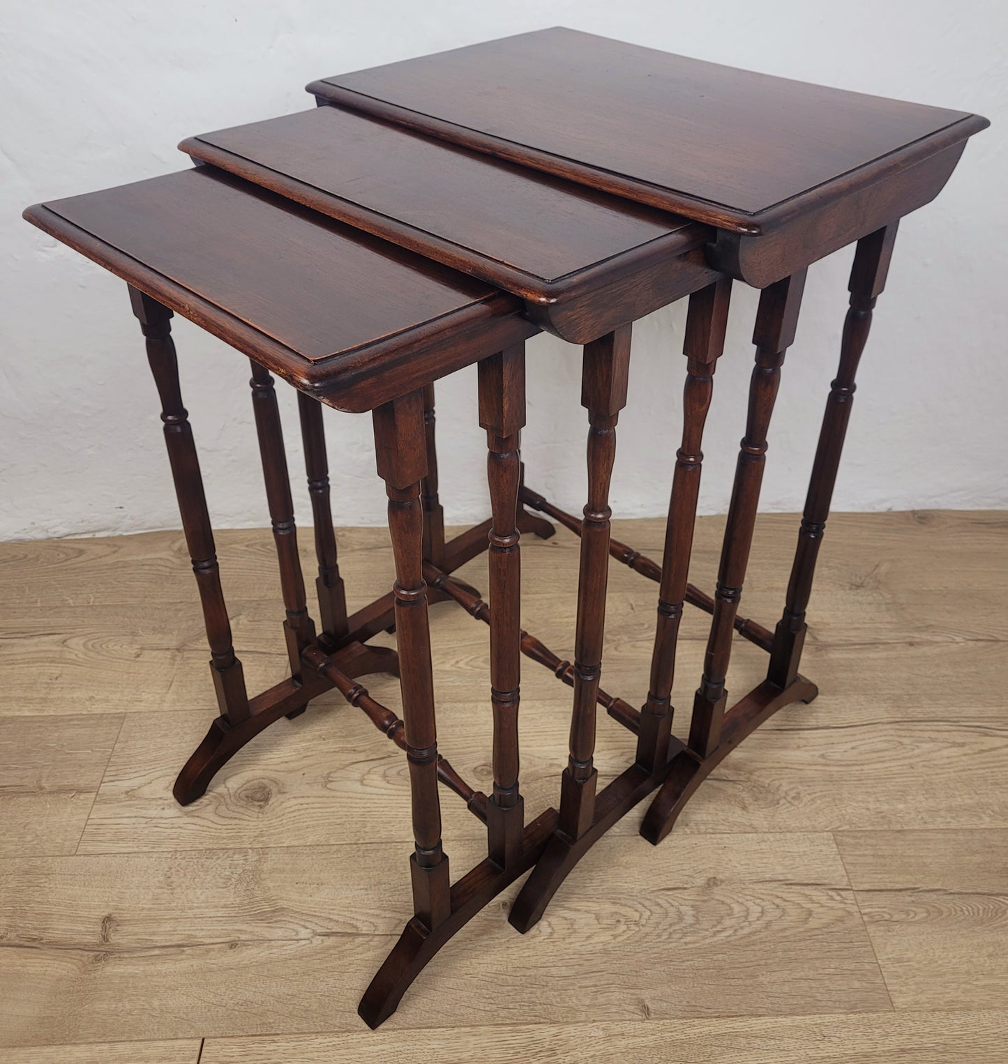 Three Nesting Occasional Tables Vintage Mahogany Mid Century Postage Available