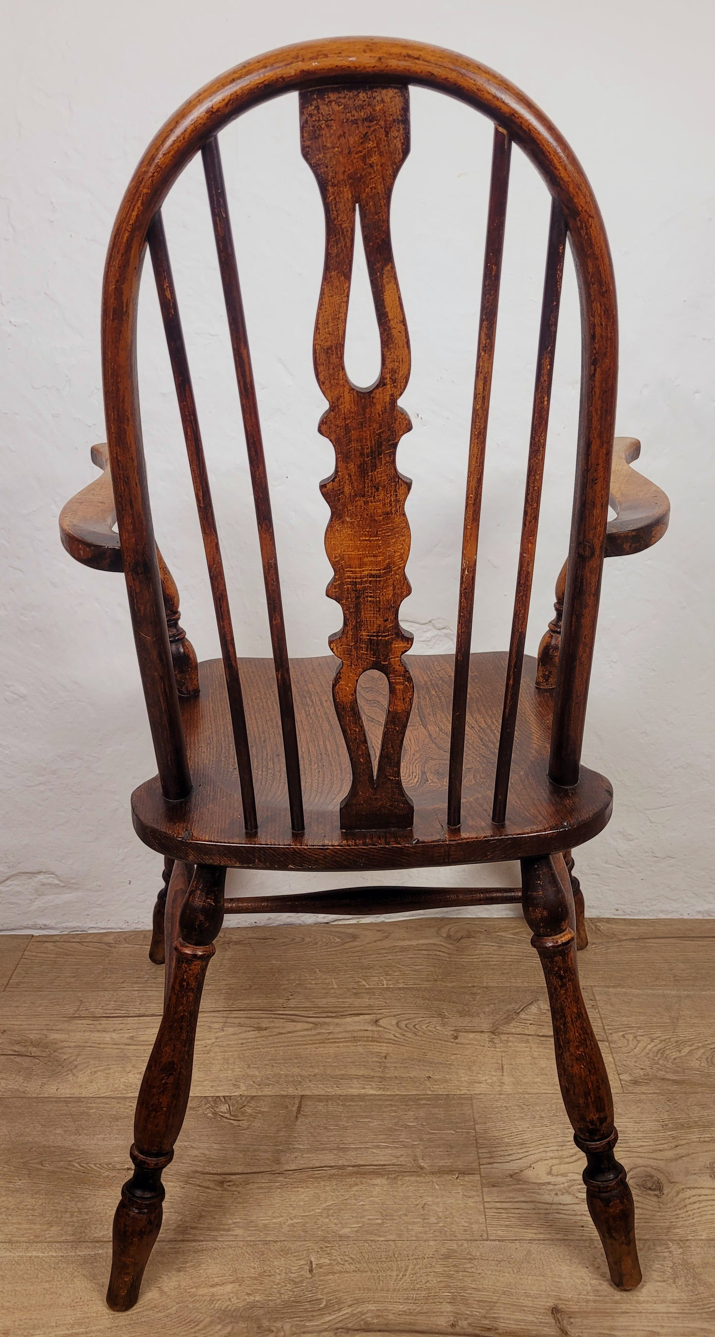 Vintage Kitchen Armchair Elm Farmhouse Country Pierced Back Postage Available