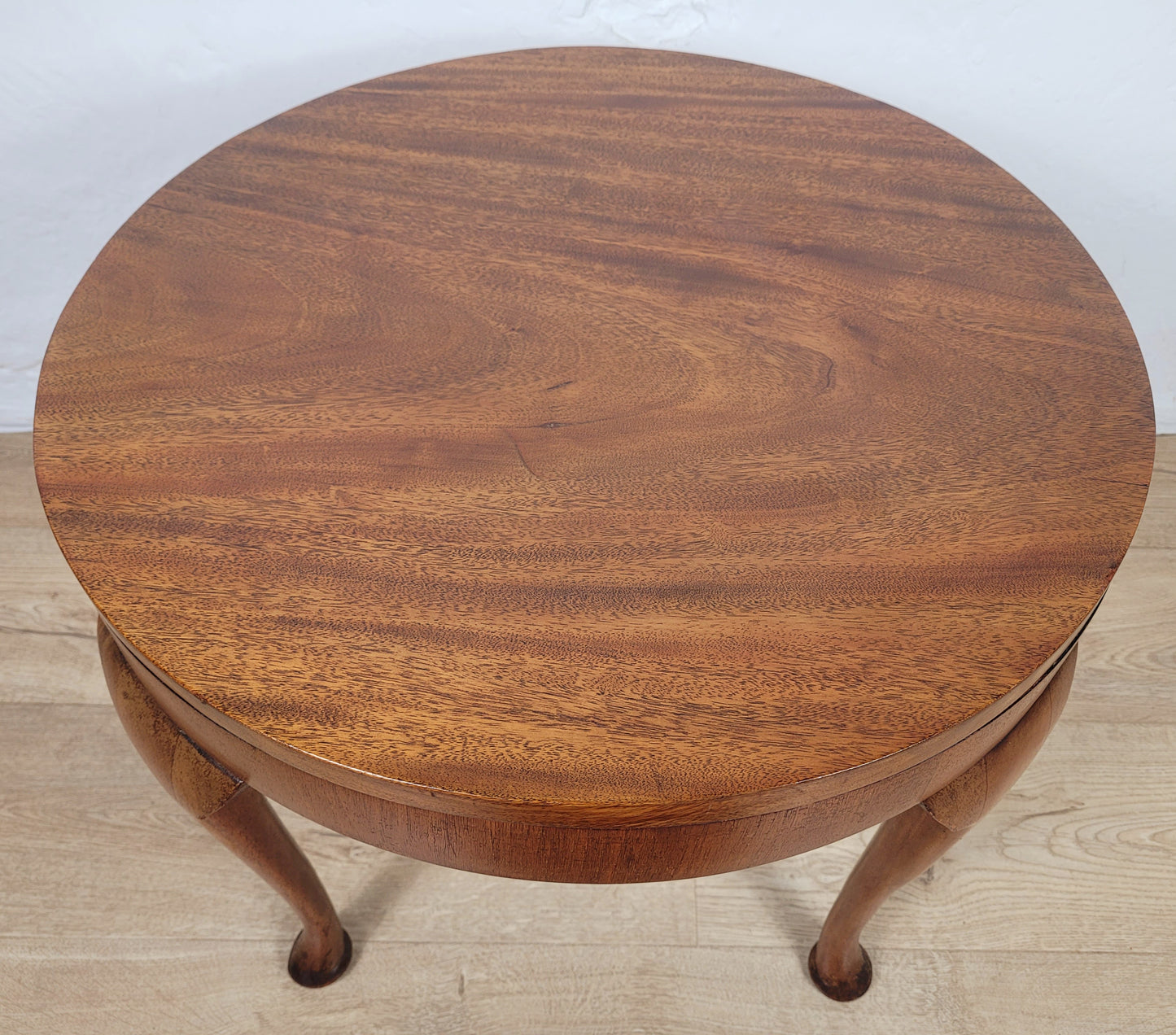 Vintage Circular Coffee Table Mahogany Cabriole Legs 1970s Postage Available