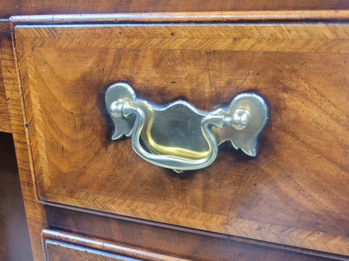 Knee Hole Writing Desk Walnut Key & Lock 18th-Century Style Delivery Available