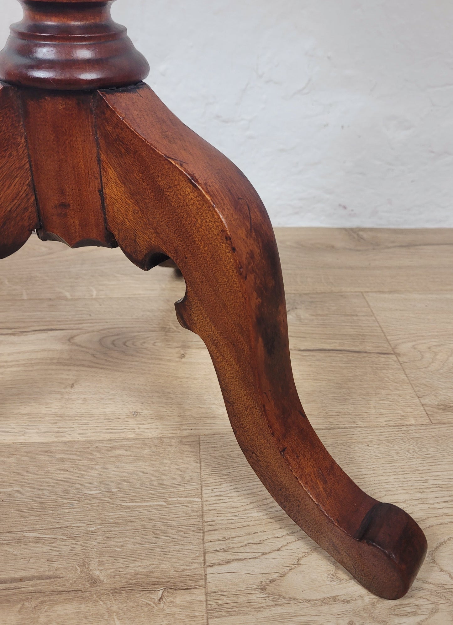 Victorian Tripod Side Table English Antique Mahogany Round Postage Available