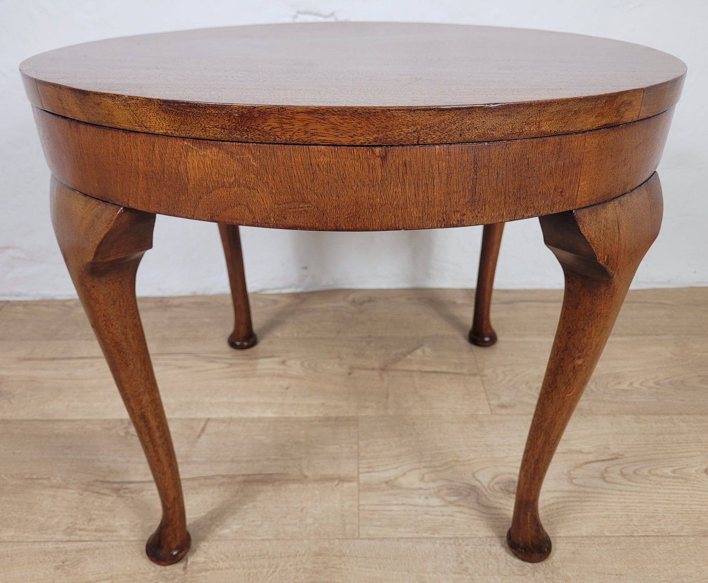 Vintage Circular Coffee Table Mahogany Cabriole Legs 1970s Postage Available
