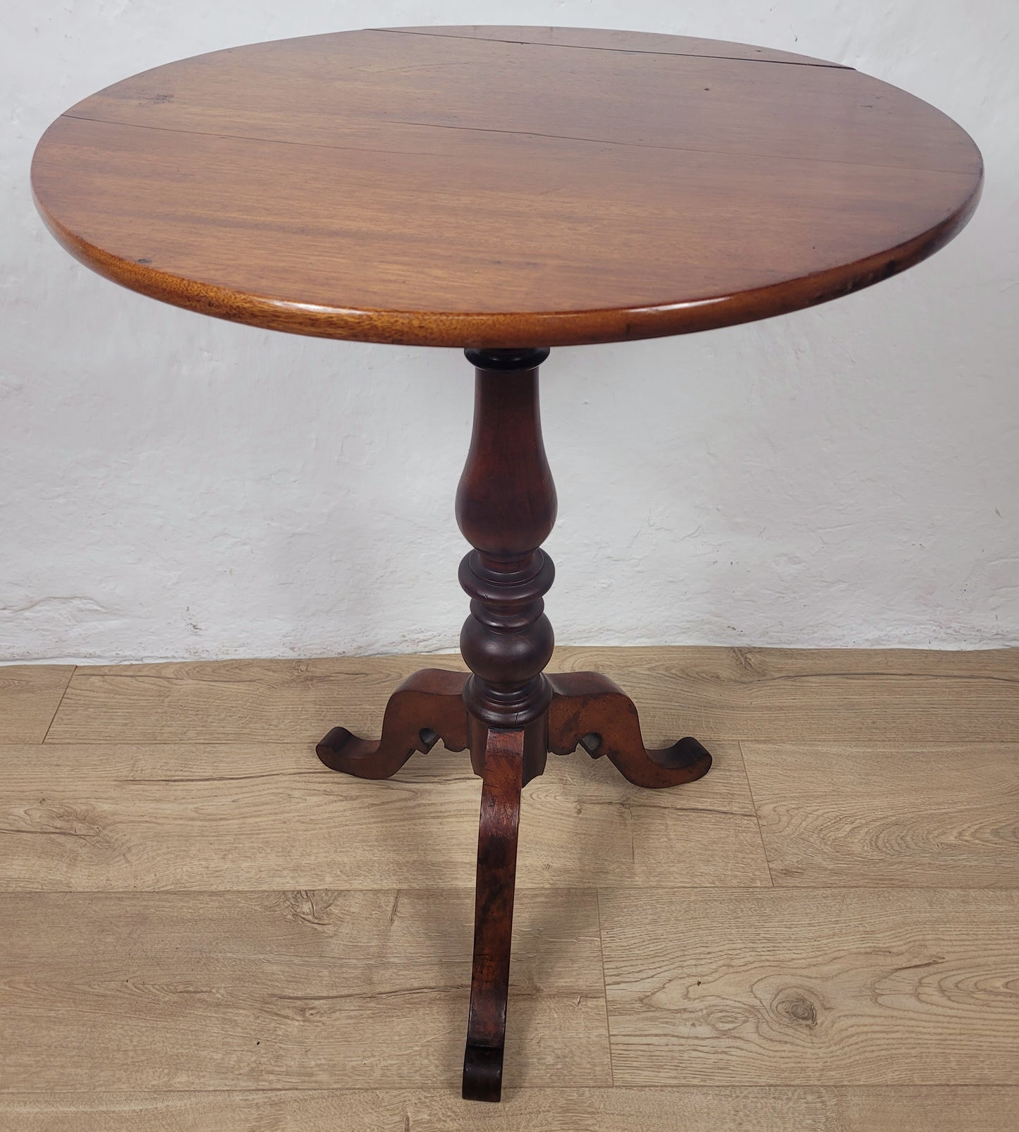 Victorian Tripod Side Table English Antique Mahogany Round Postage Available