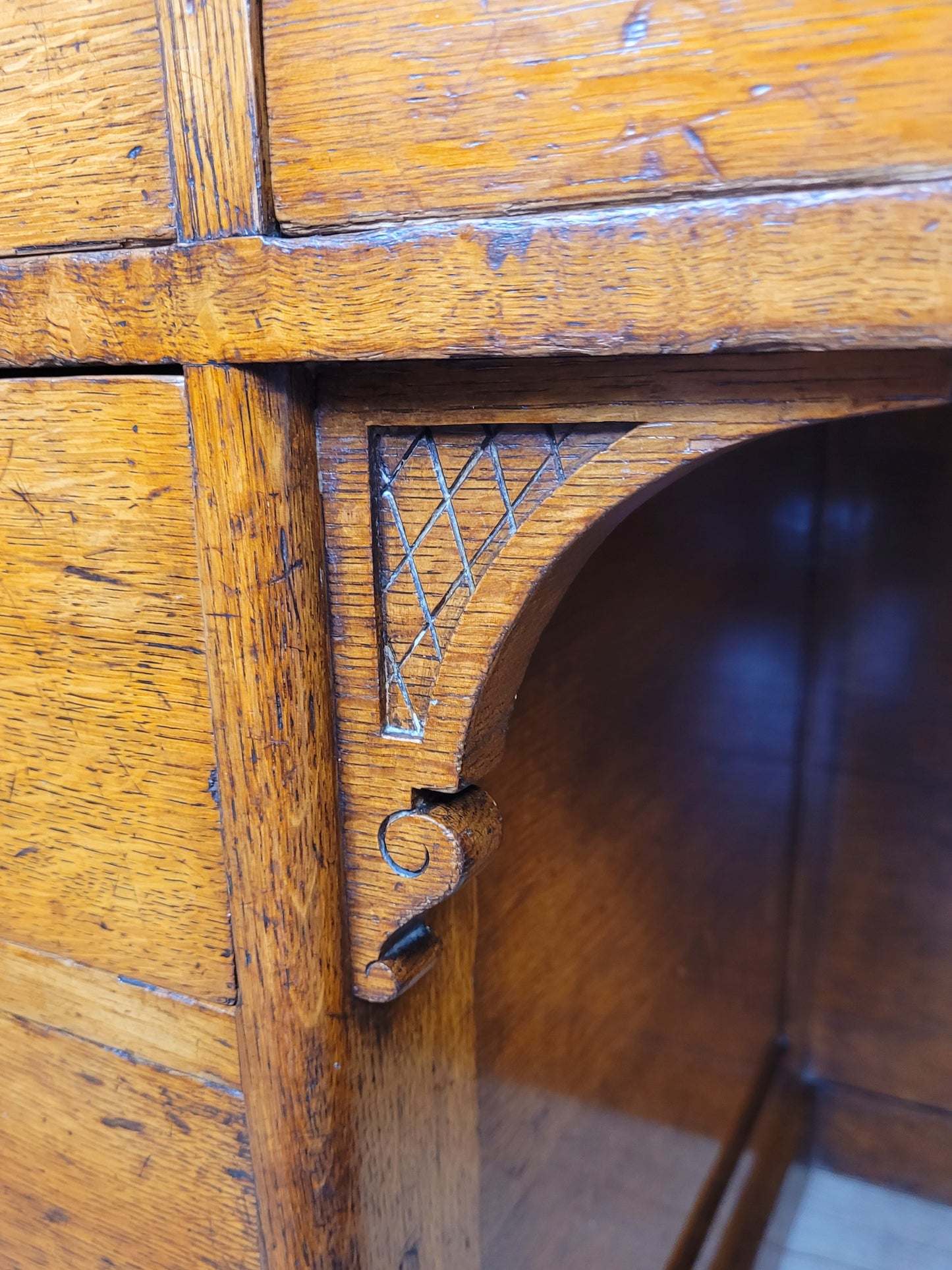 Victorian Writing Desk Oak Knee Hole Leather 19thC Antique Delivery Available