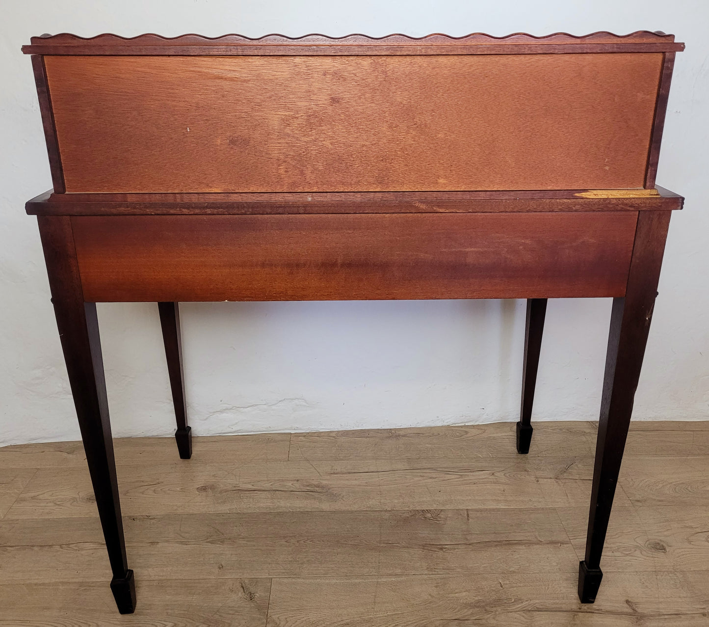 Vintage Ladies Writing Desk Bow Front Sheraton Style 1950s Delivery Available