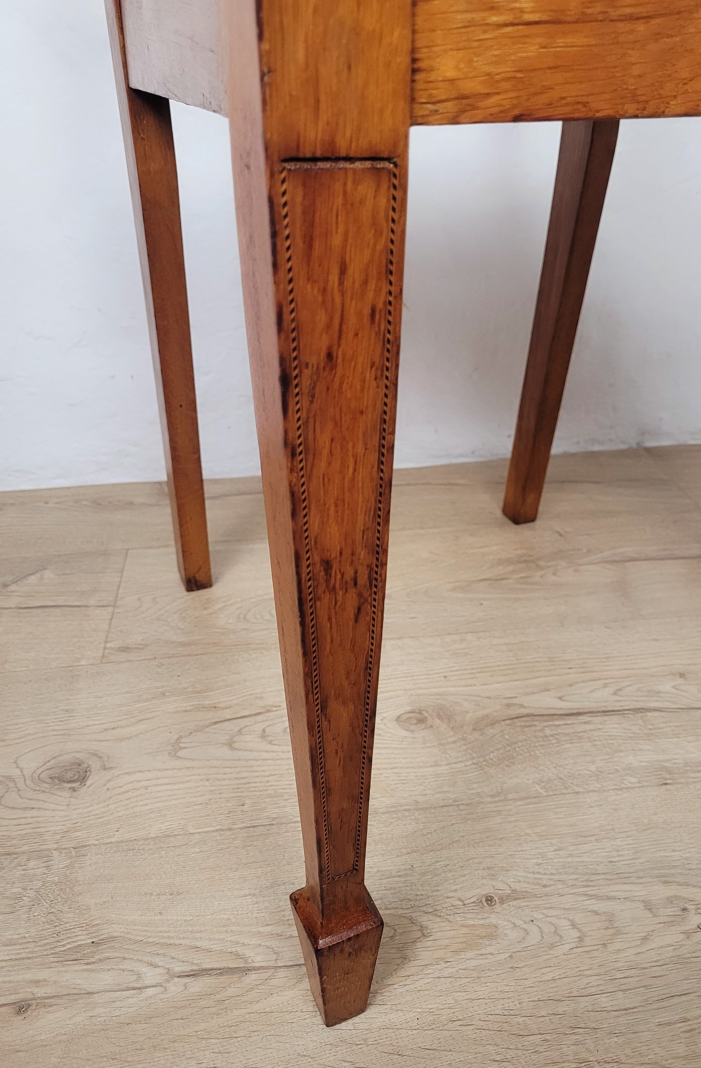 Edwardian Bedroom Chairs Pair 1910s Oak Inlaid Floral Postage Available