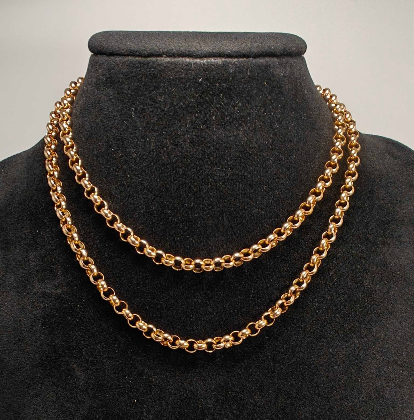 9ct Gold Belcher Necklace Chain 27.2g Albert Dog Clip 26.5" Vintage With Postage