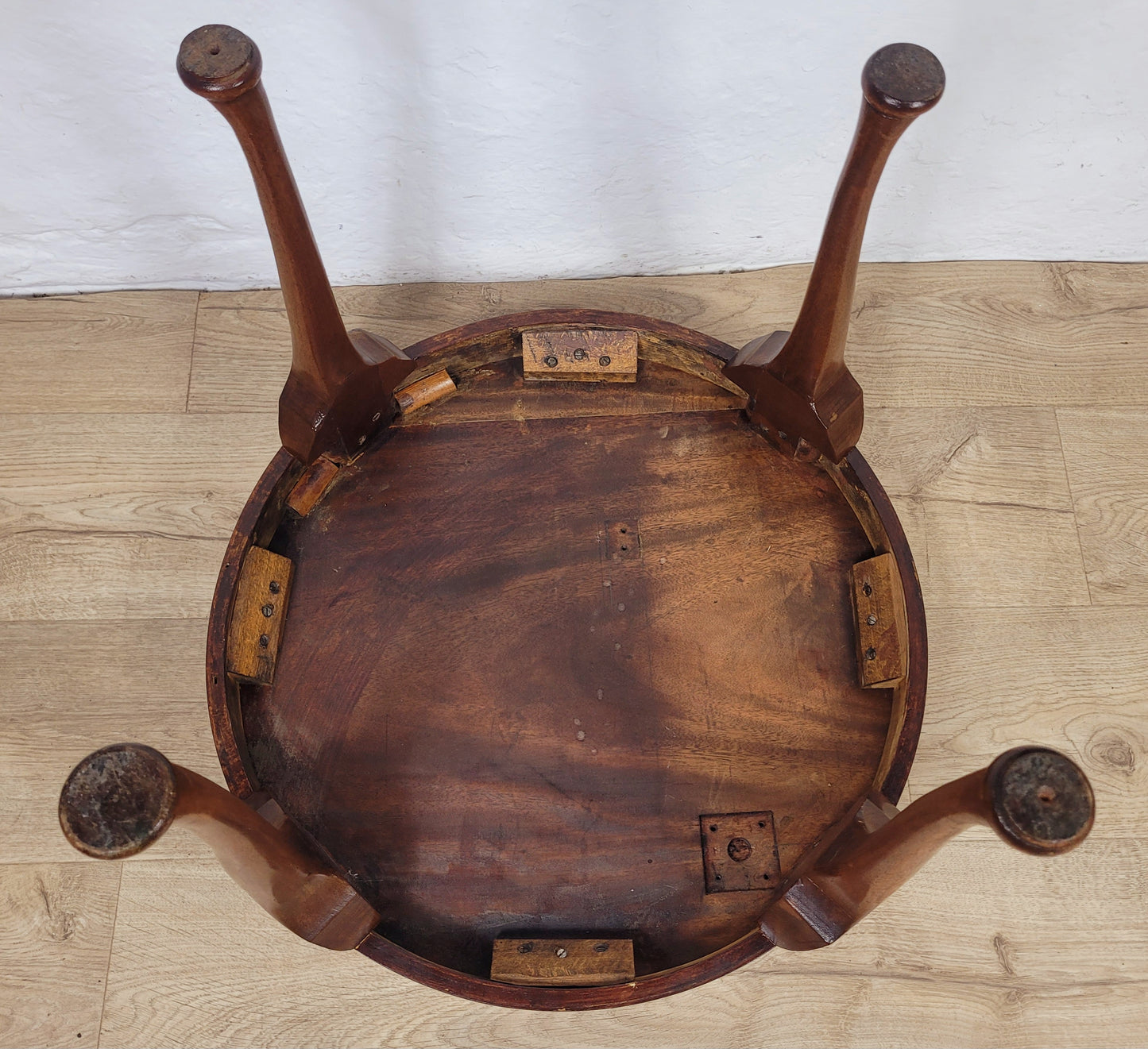 Vintage Circular Coffee Table Mahogany Cabriole Legs 1970s Postage Available
