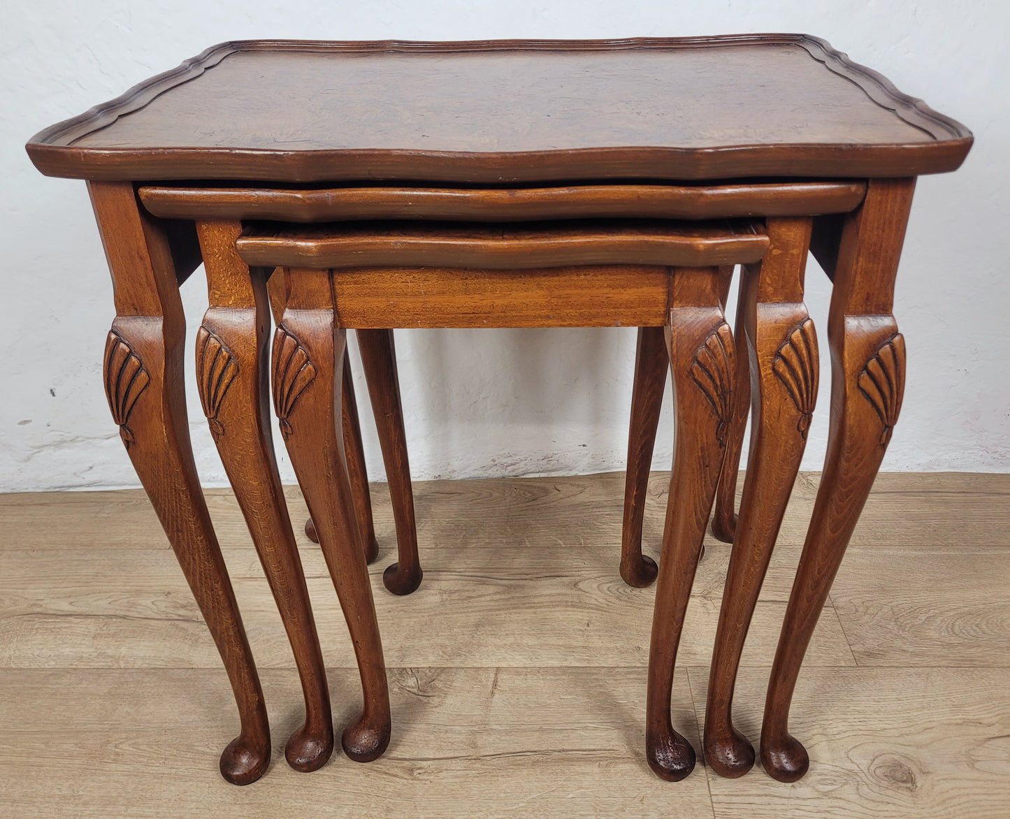 Victorian Nest Of Tables Walnut Shell Knee Carved 19thC Postage Available