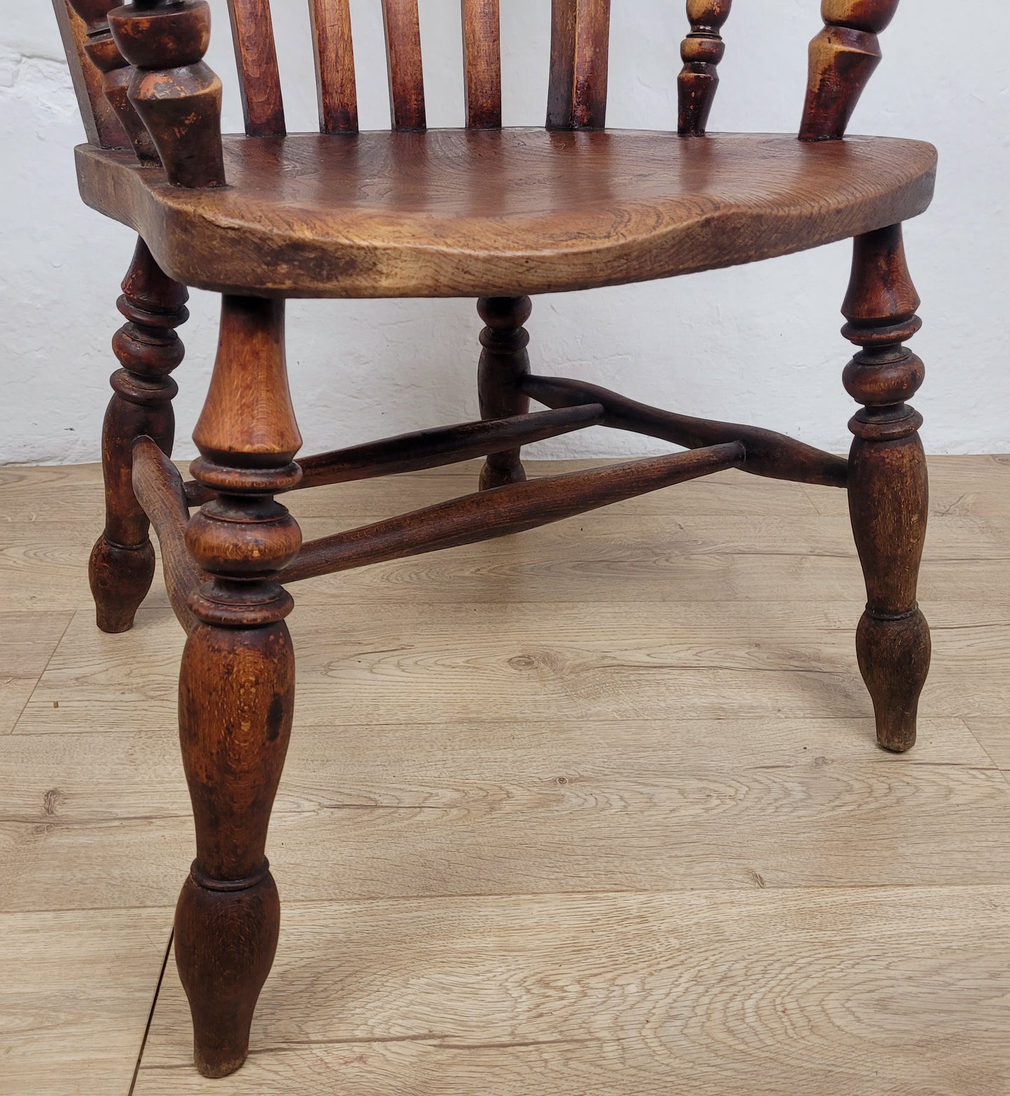 Windsor Kitchen Armchair Victorian Elm Slat Back English Delivery Available