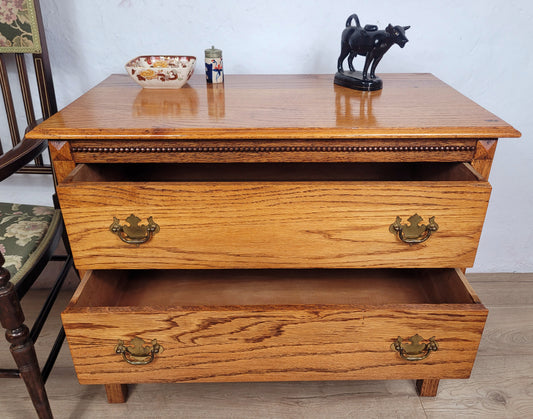 Vintage Chest Of Drawers Oak Carved Country Farmhouse Rustic Delivery Available