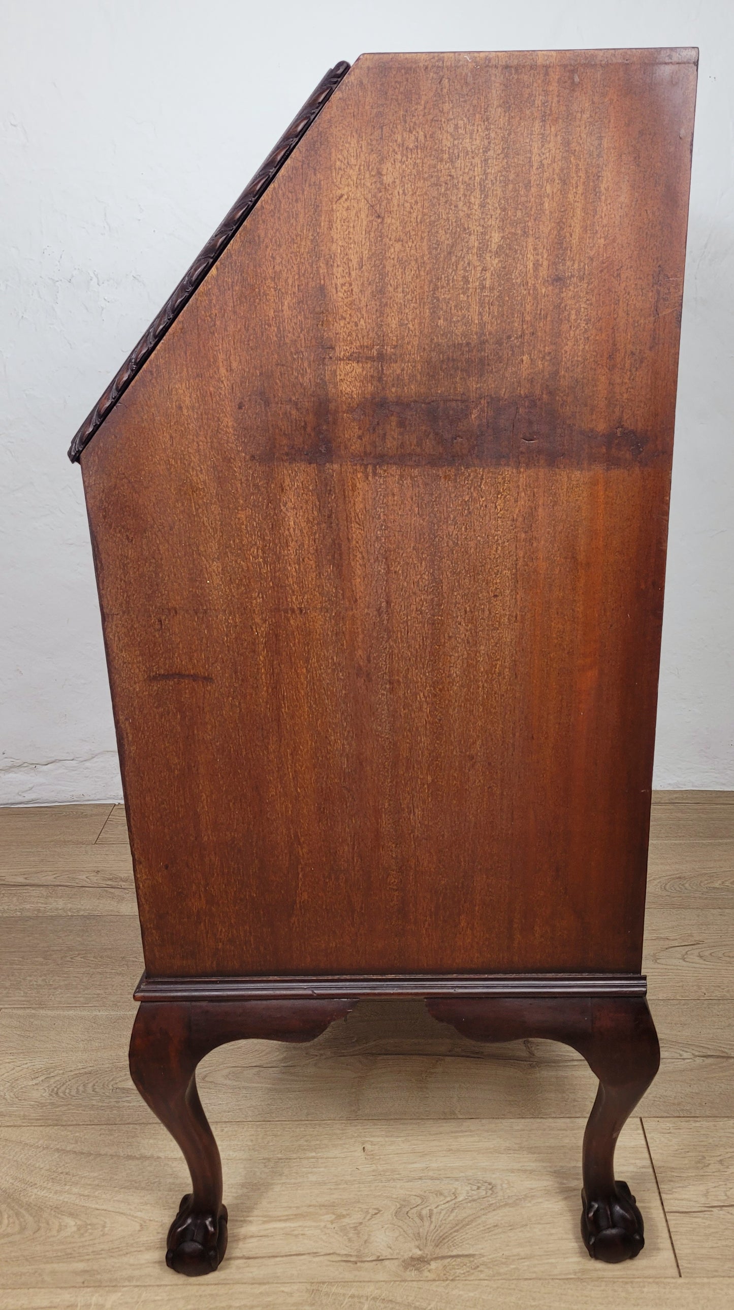 Vintage Writing Bureau Desk Key Lockable Drawers Leather 1930 Delivery Available