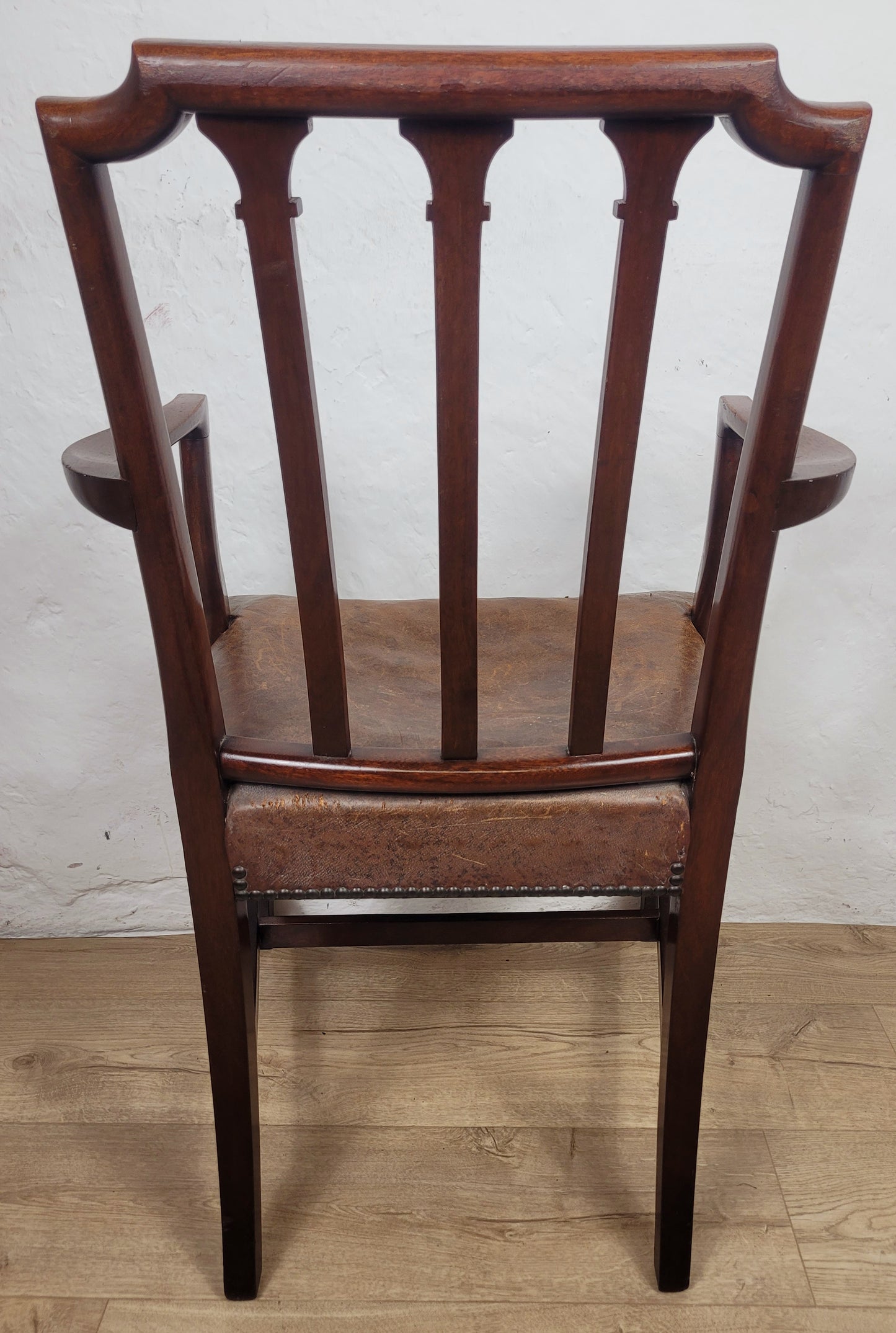 Victorian Armchair Carved Leather 19thC Mahogany English Delivery Available