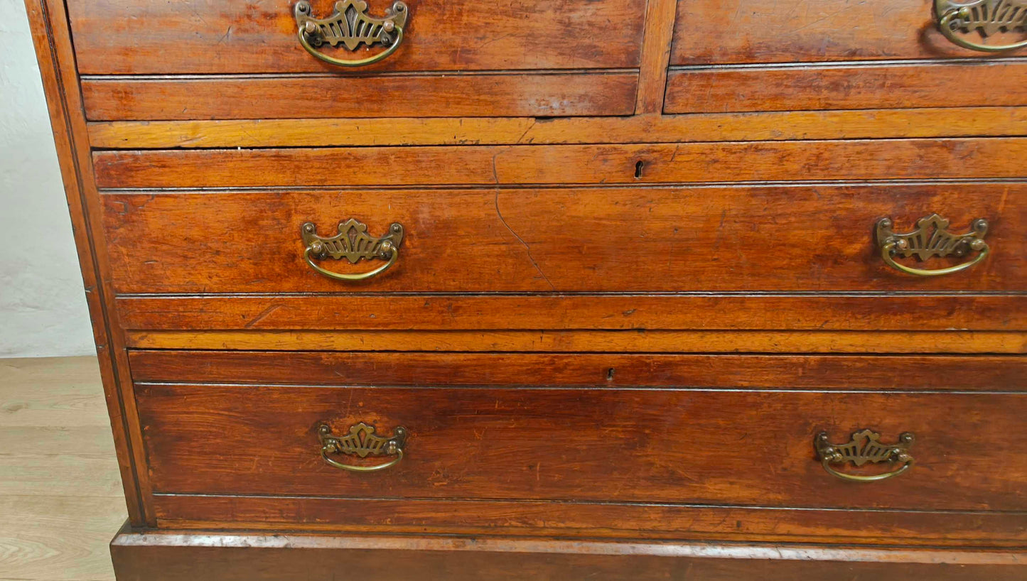 Edwardian Chest of Drawers 2 Over 3 Walnut 1910s Drop Handle Delivery Available