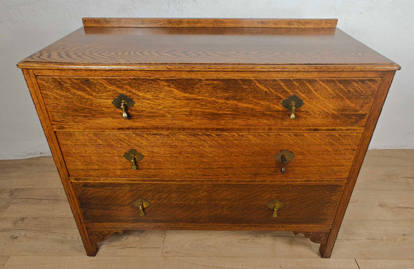 Vintage Chest Of Drawers Oak Carved Vintage 20th-Century Delivery Available