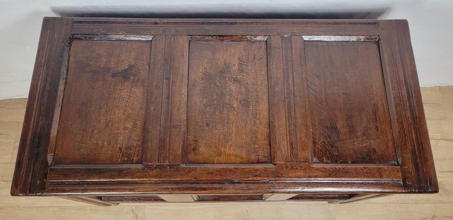 Georgian Coffer Chest Oak 19thC Bullseye English Country Delivery Available