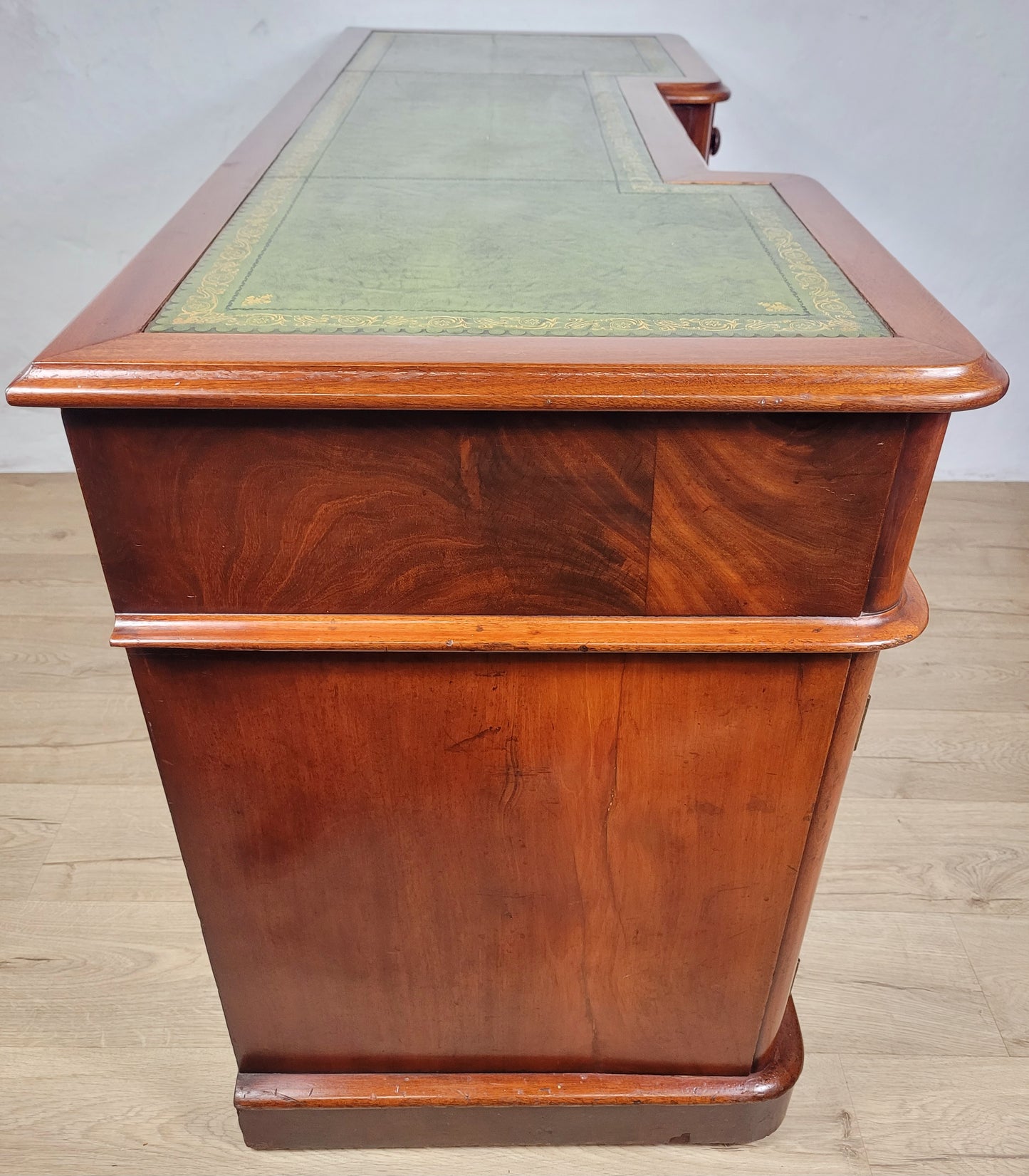 Victorian Writing Desk Knee Hole English 1890 Leather Antique Delivery Available