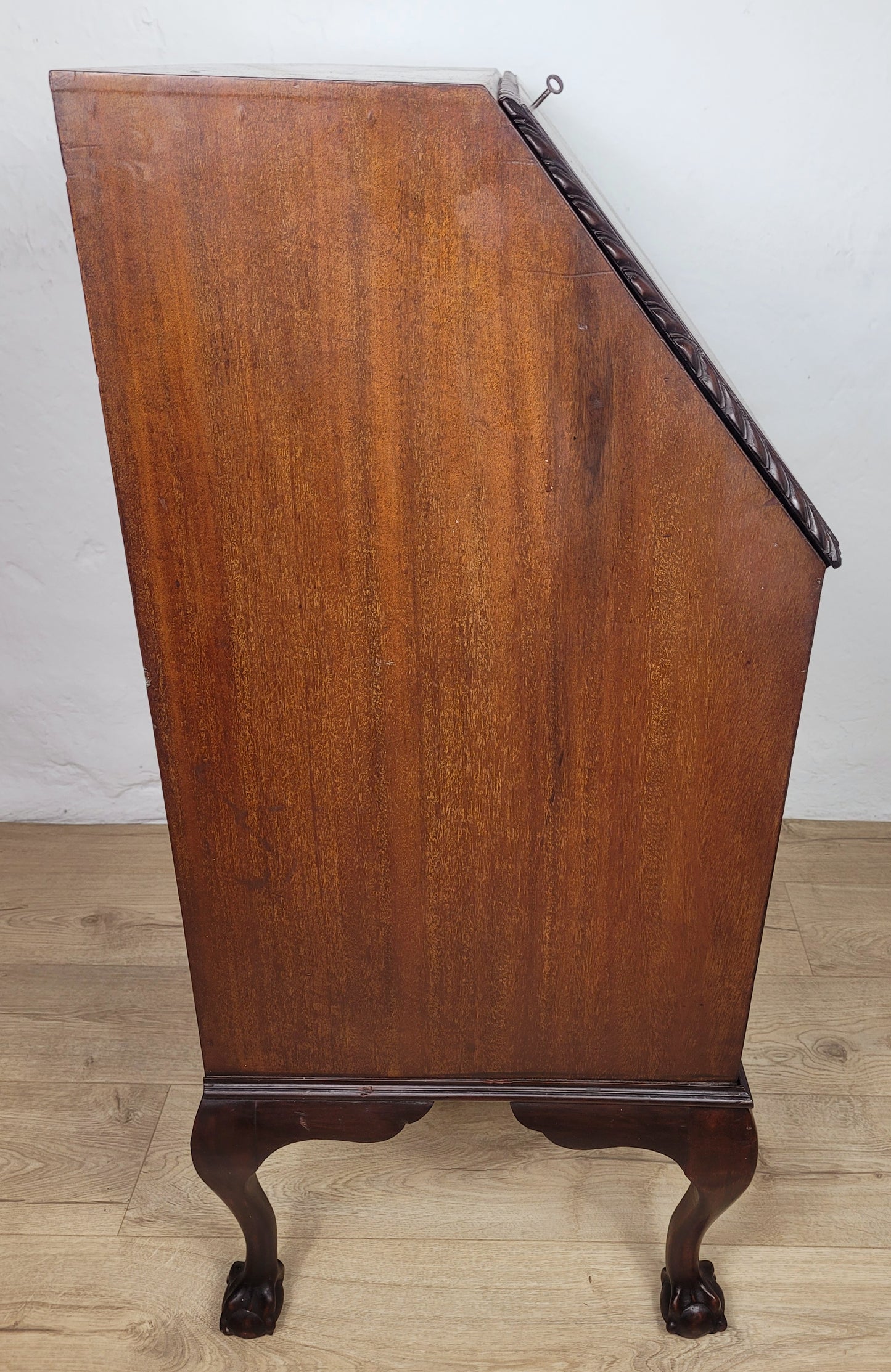 Vintage Writing Bureau Desk Key Lockable Drawers Leather 1930 Delivery Available