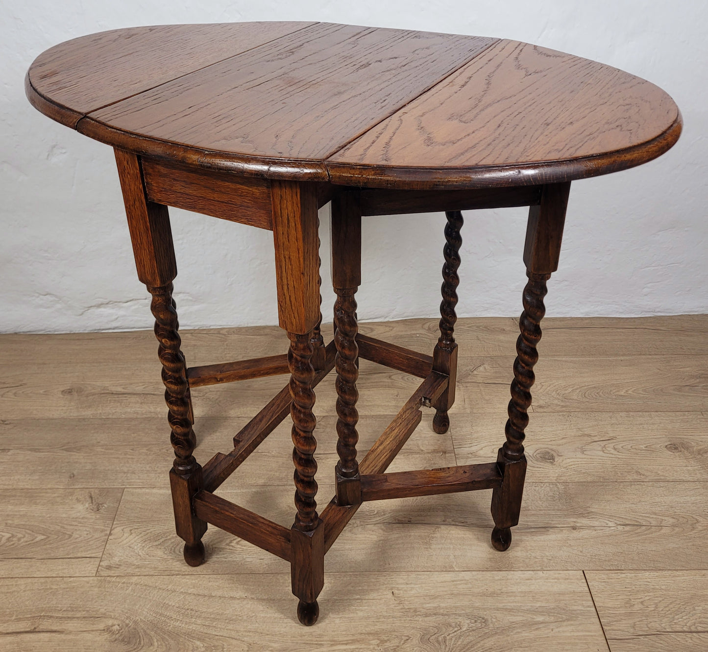 Vintage Drop Leaf Table Gateleg Barley Twist Oak 1930's Delivery Available
