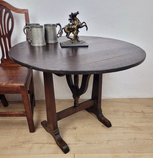 Vigneron Wine Tasting Table French Tilt Top Oak 19th Century Delivery Available