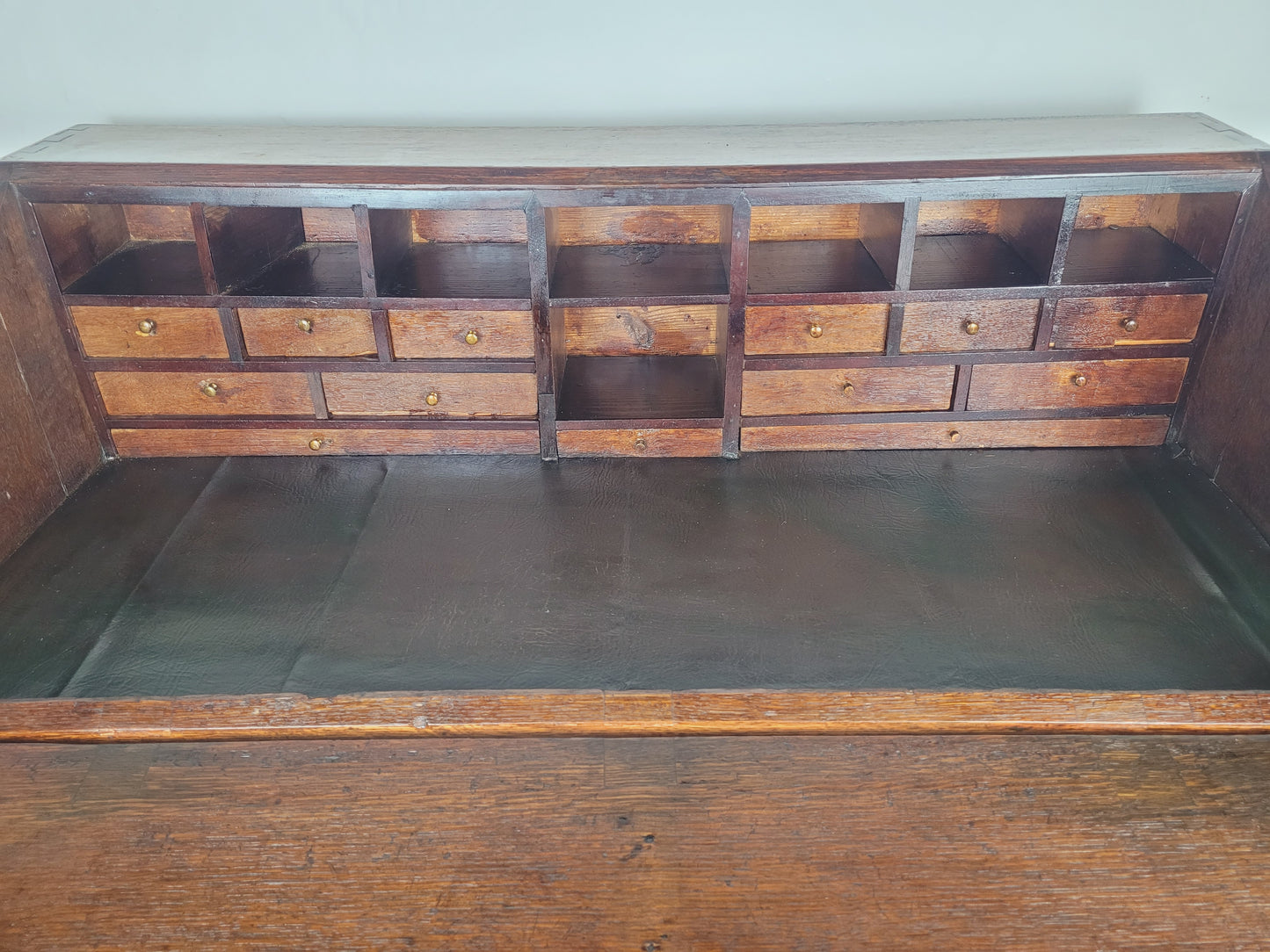 Georgian Writing Bureau Desk 18thC Oak Drop Handles Antique Delivery Available