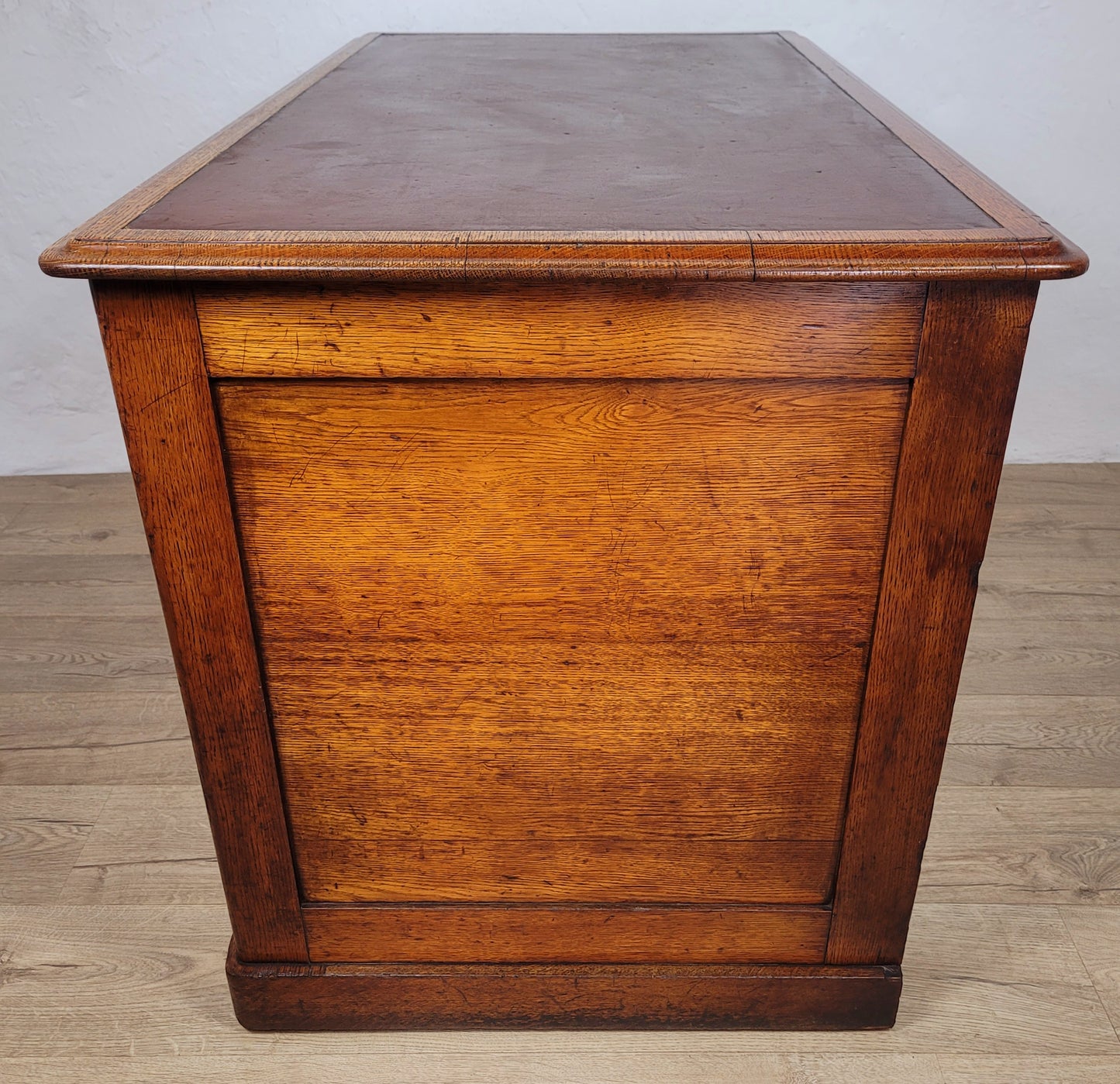Victorian Writing Desk Oak Knee Hole Leather 19thC Antique Delivery Available