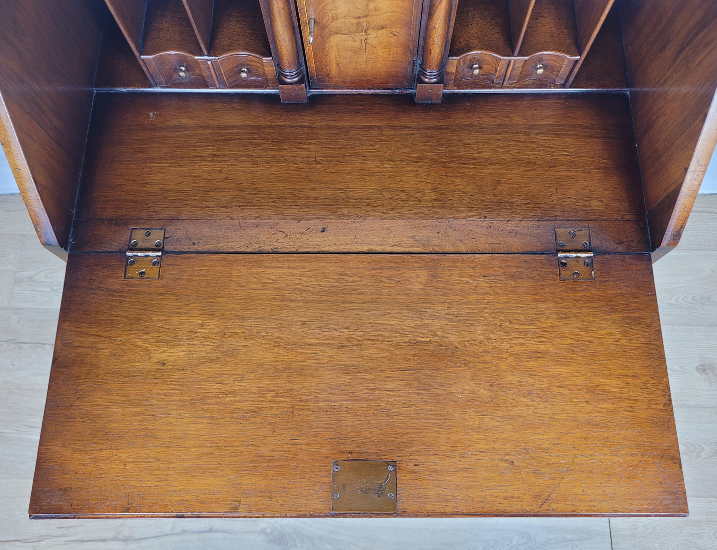 Edwardian Writing Bureau Desk Walnut 'Pratts' Lock and Key Delivery Available