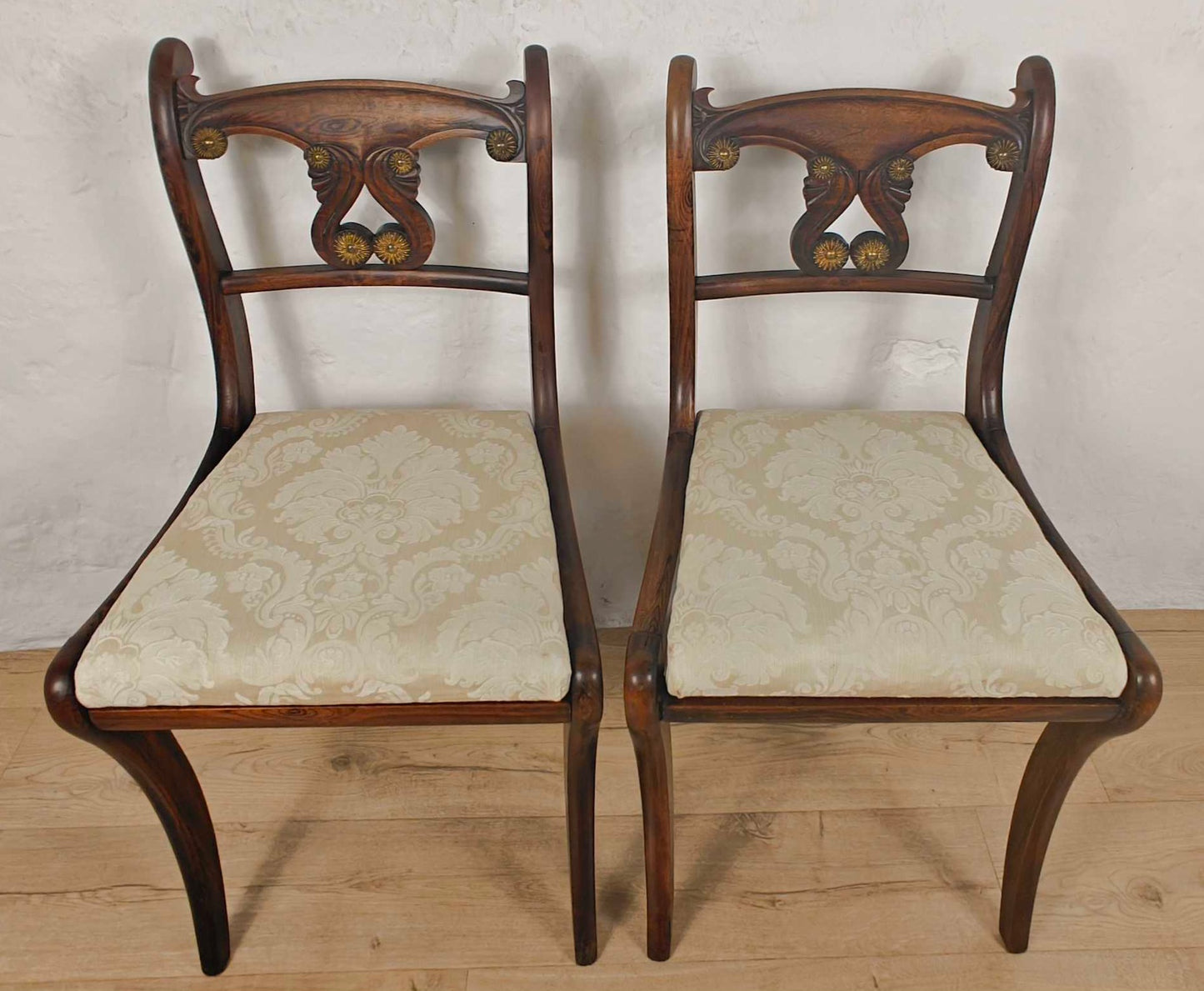 Victorian Pair Of Chairs Carved Upholstered Mahogany Antique Postage Available