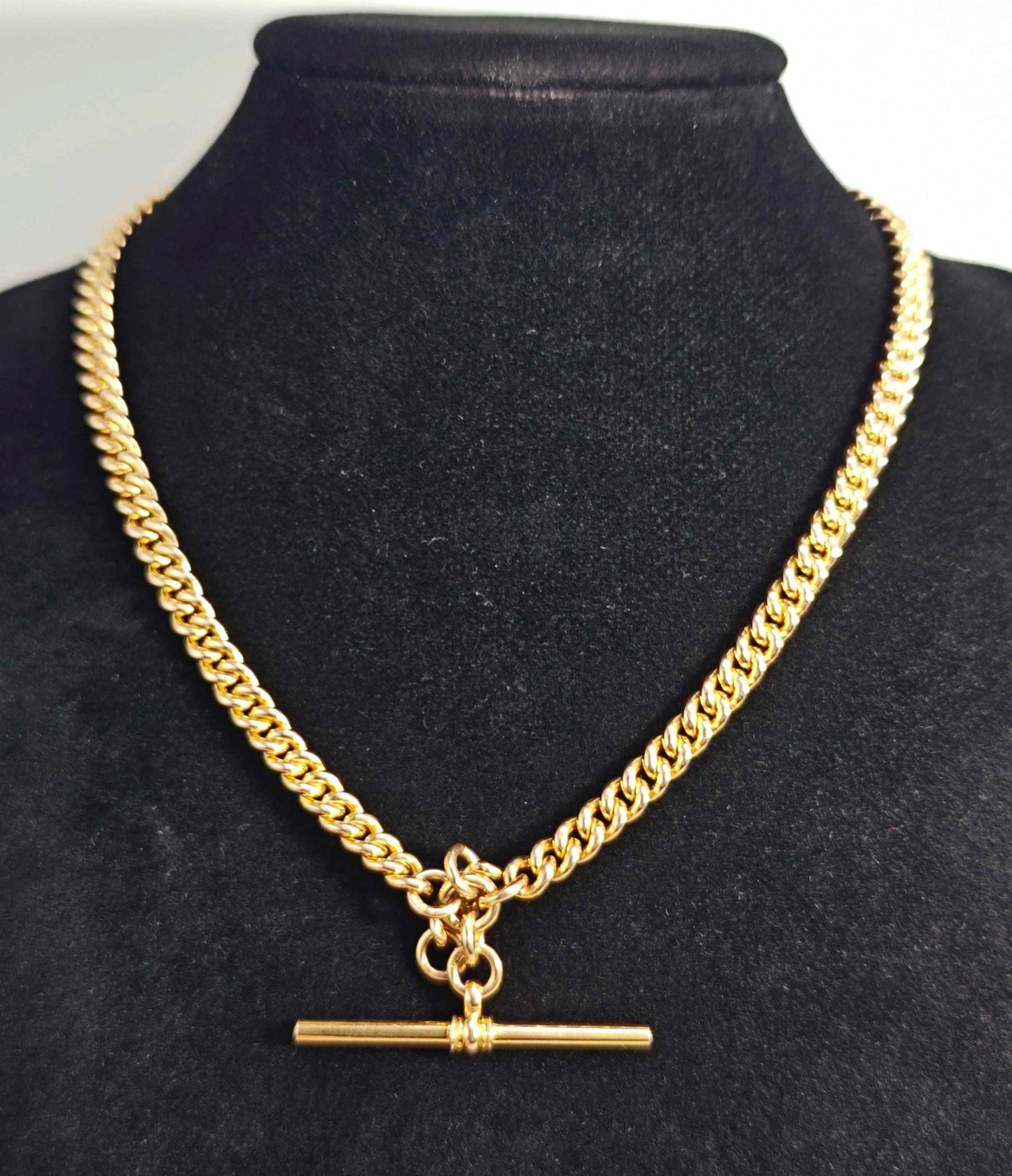 9ct Gold Albert Chain Signed WHWLD 375 Dog Clasp T-Bar Antique Postage Available