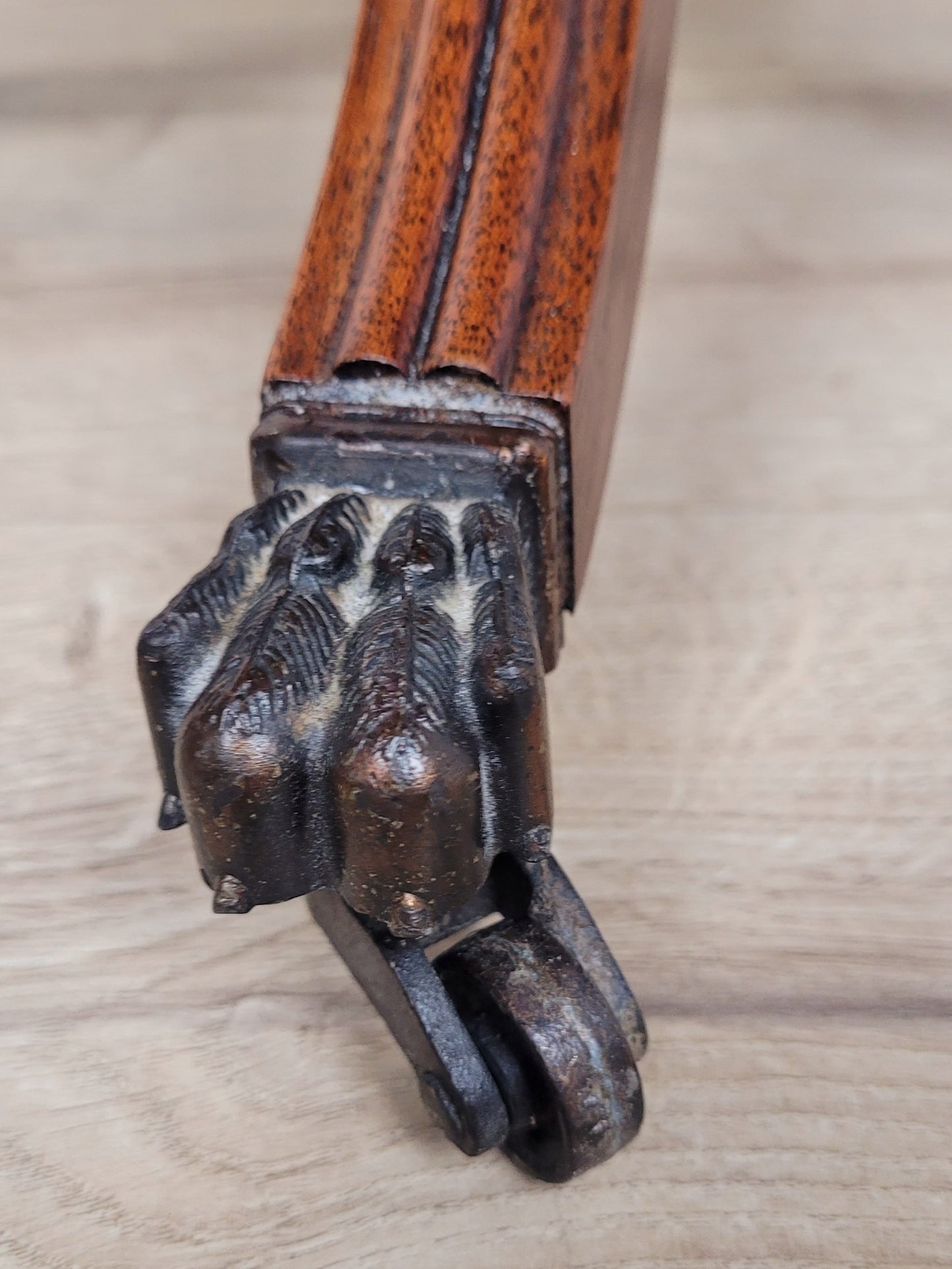 Drop Leaf Side Table Antique Style Castors Mahogany 1950s Postage Available