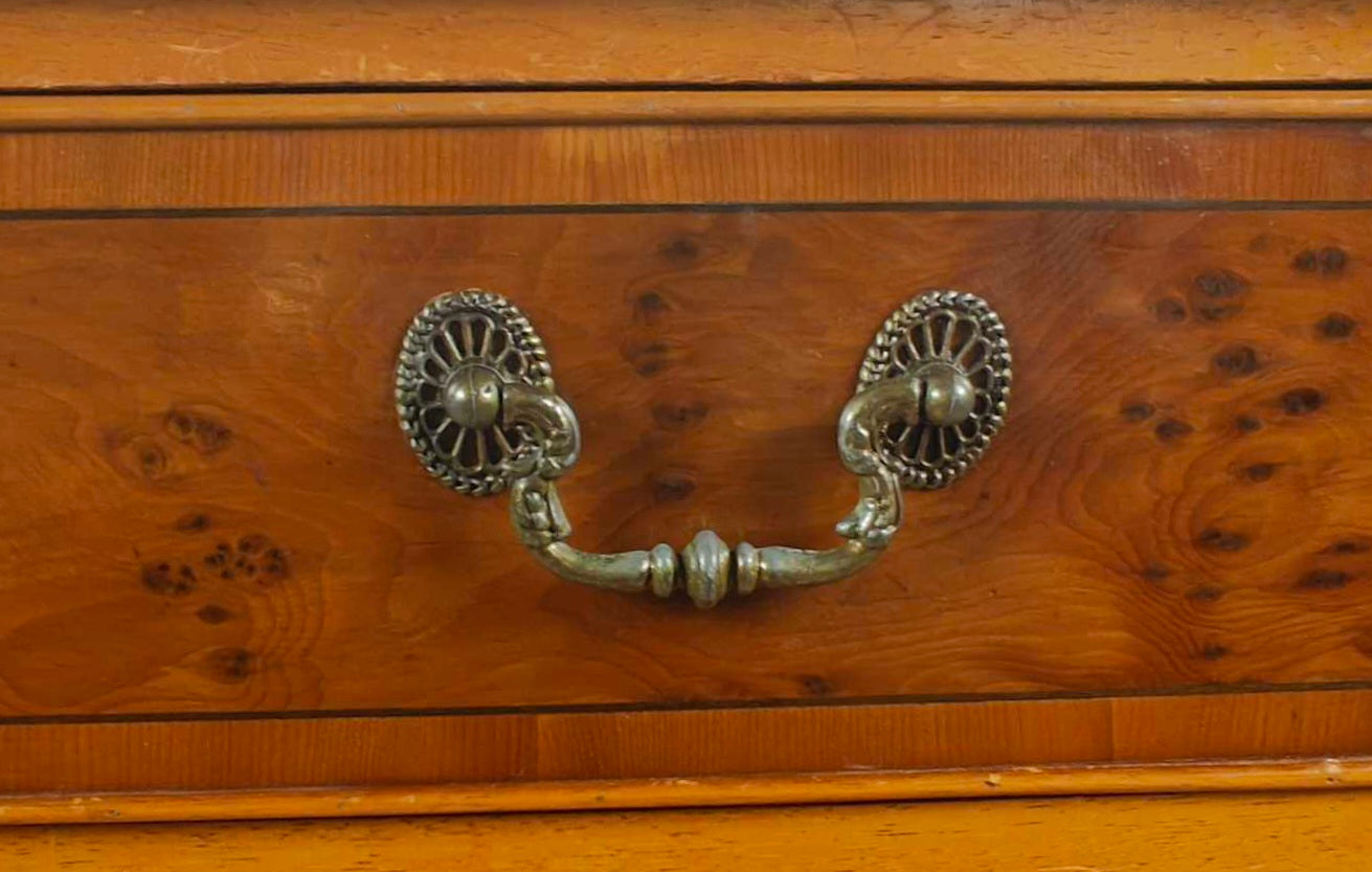 Vintage Chest Of Drawers Yew 2 Over 3 Drawers Storage Inlaid Delivery Available