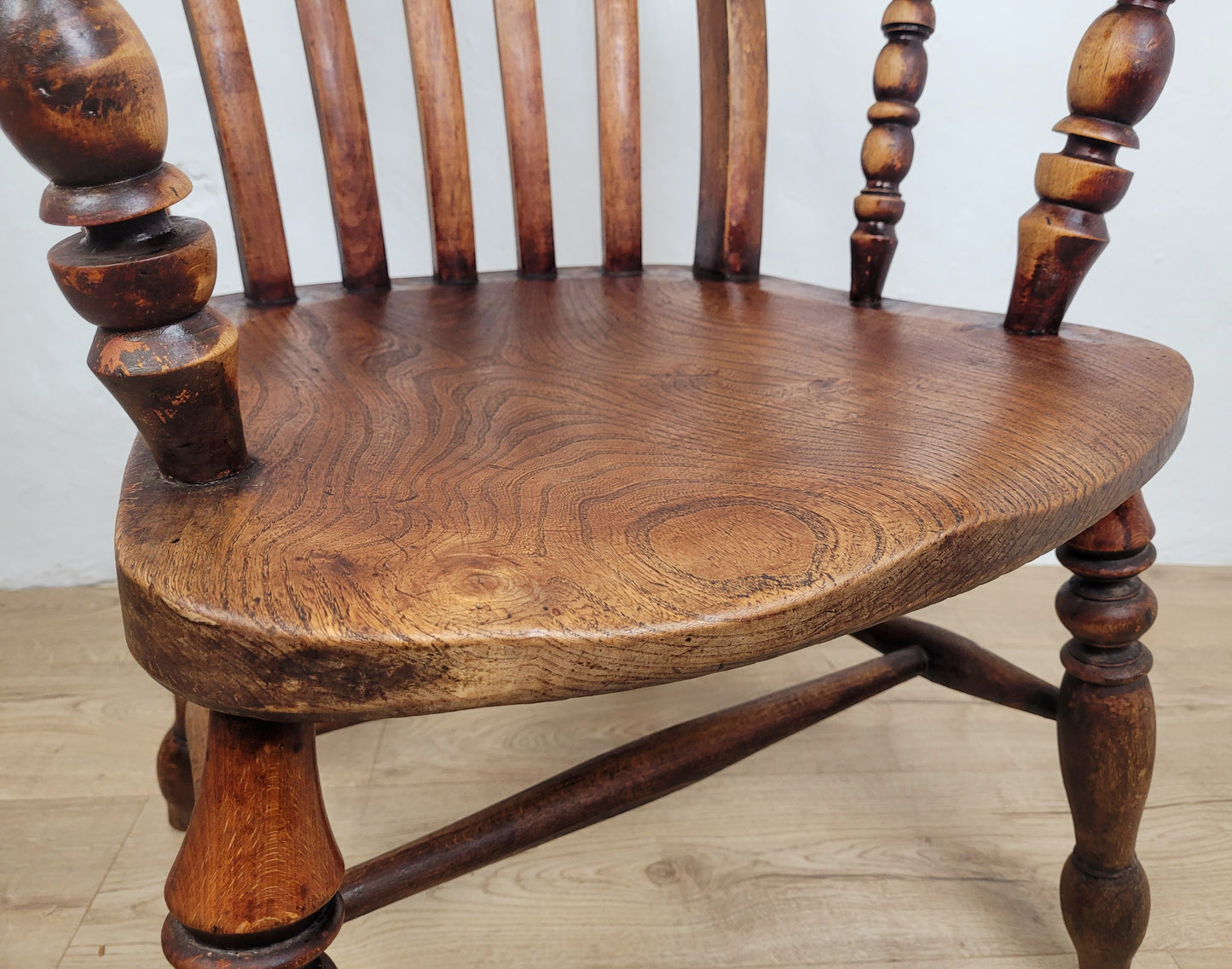 Windsor Kitchen Armchair Victorian Elm Slat Back English Delivery Available