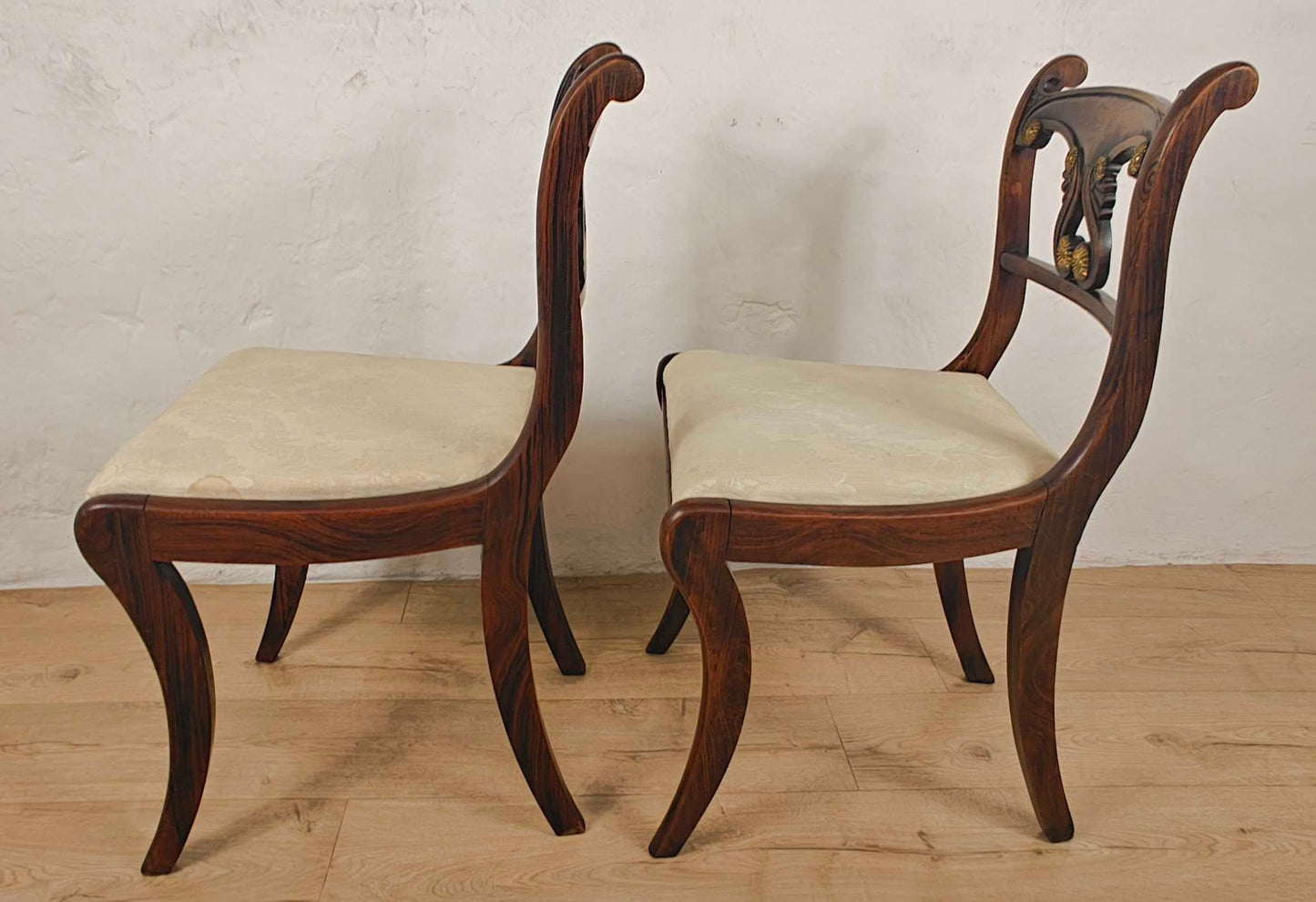 Victorian Pair Of Chairs Carved Upholstered Mahogany Antique Postage Available