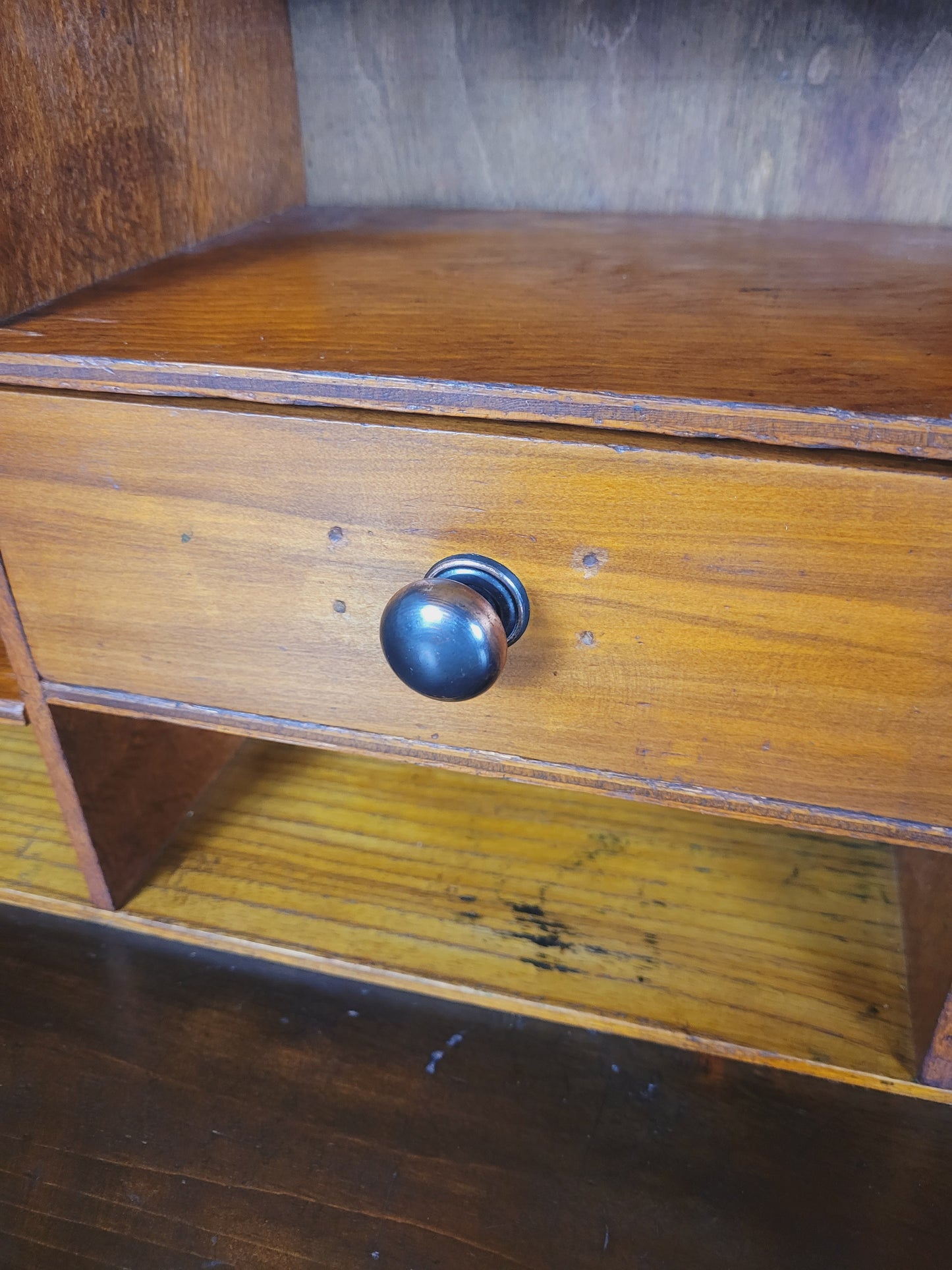 Vintage Oak Writing Bureau Mid 20th-Century Carved Storage Delivery Available