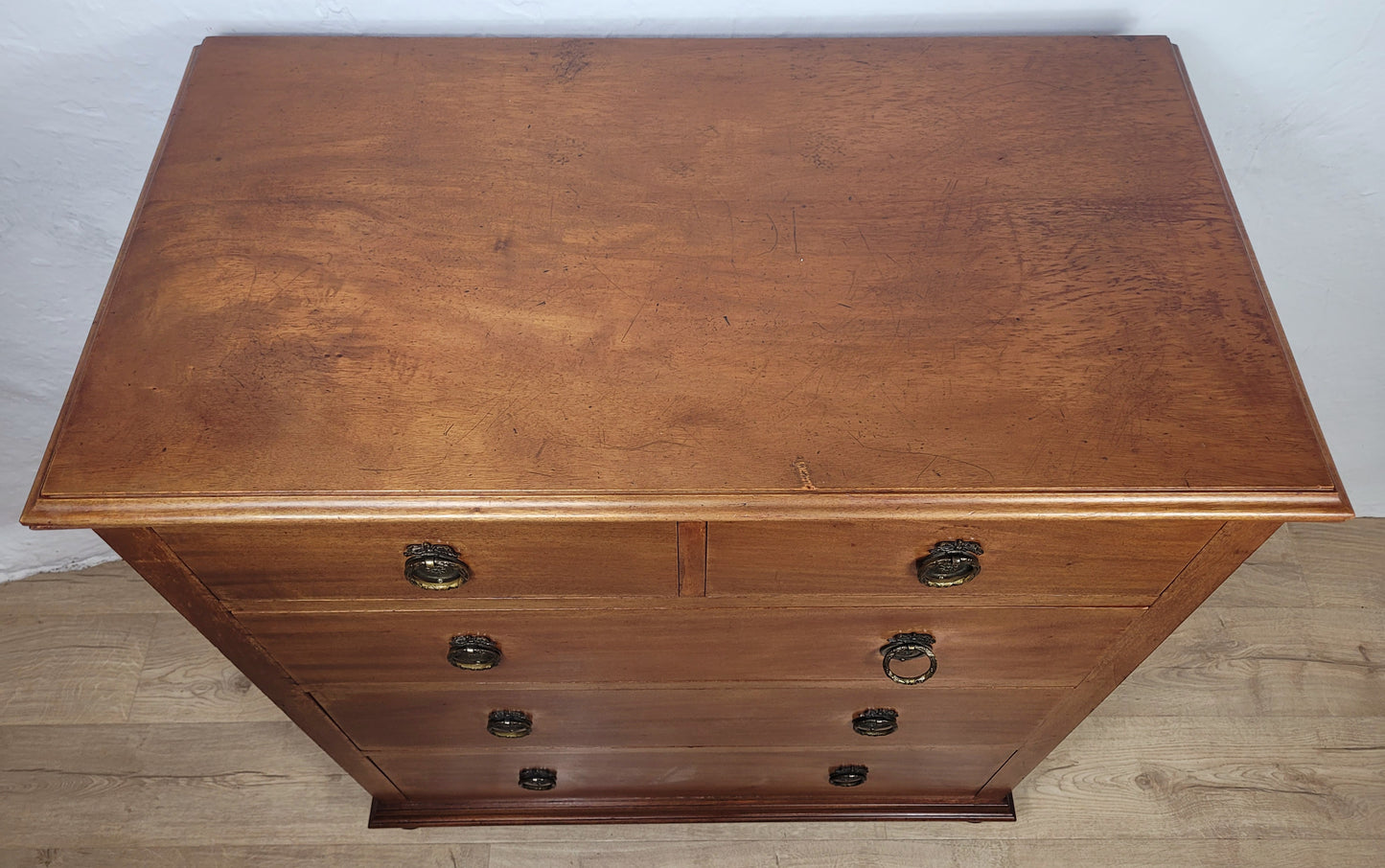 Edwardian Chest of Drawers 2 Over 3 1910s Drop Handle Antique Delivery Available