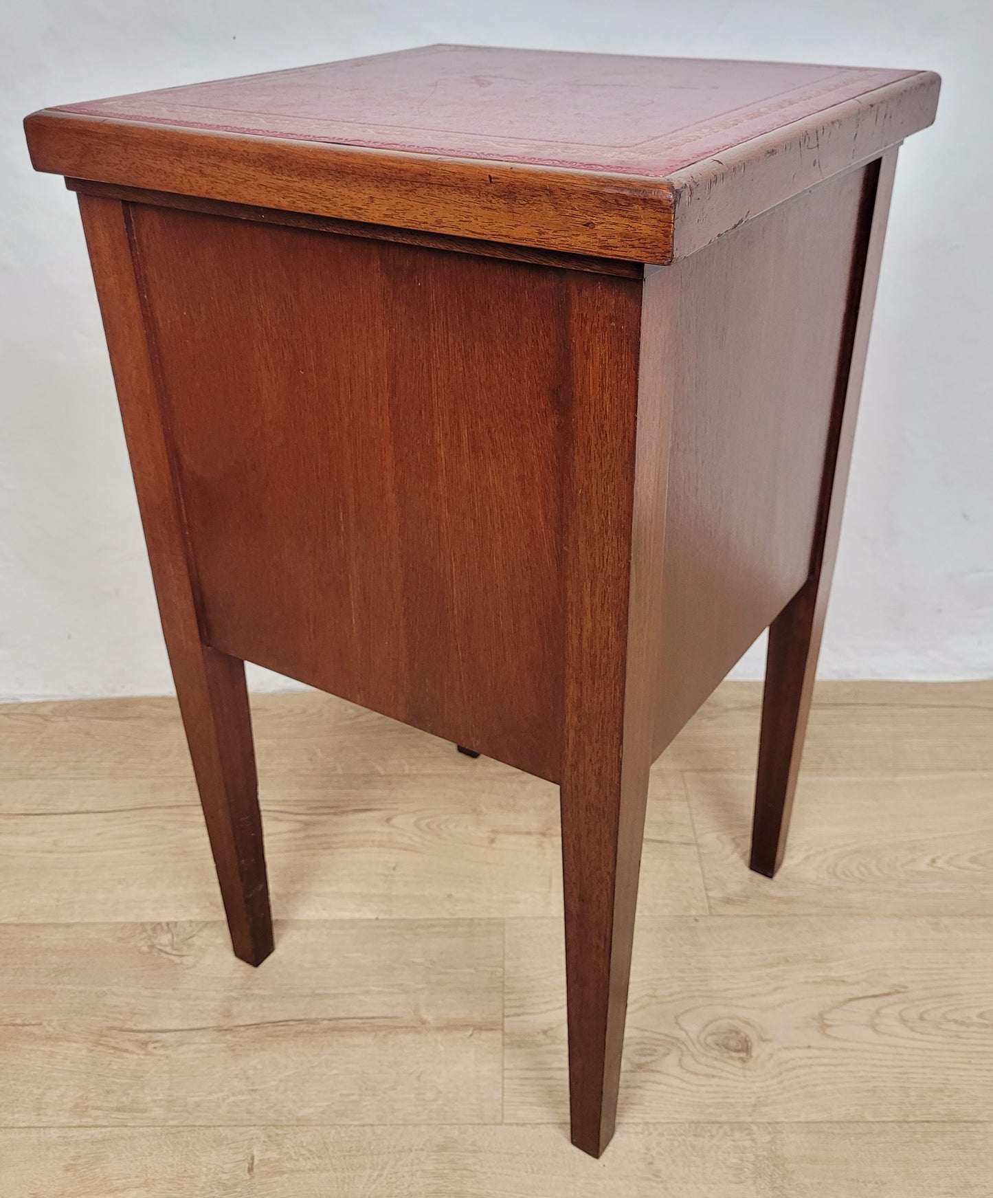 Vintage Bedside Table Leather Top Lid Mid 20th-century Postage Available