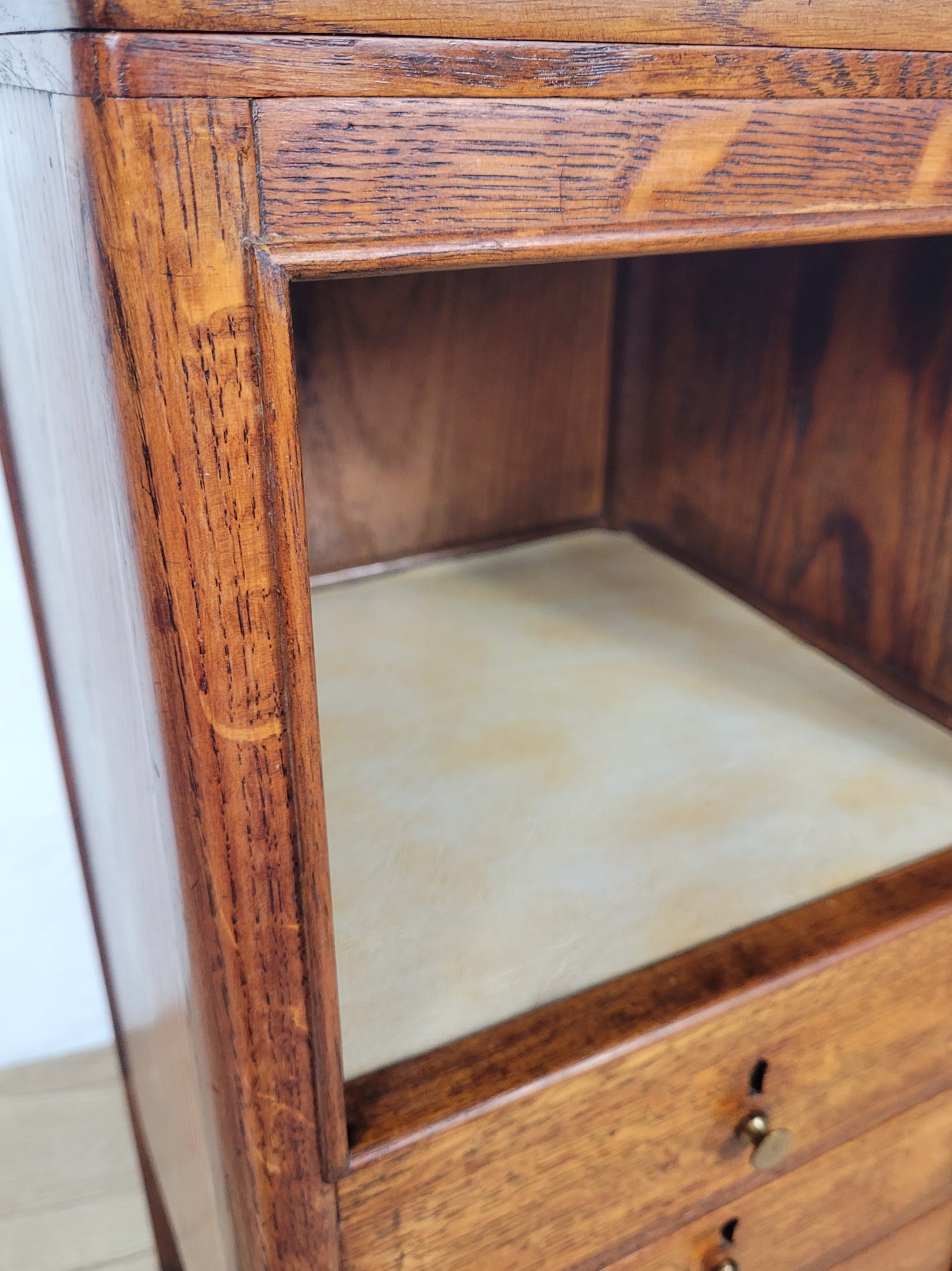 Vintage Bedside Cabinet Oak Mid 20th-Century Country Drawers Postage Available