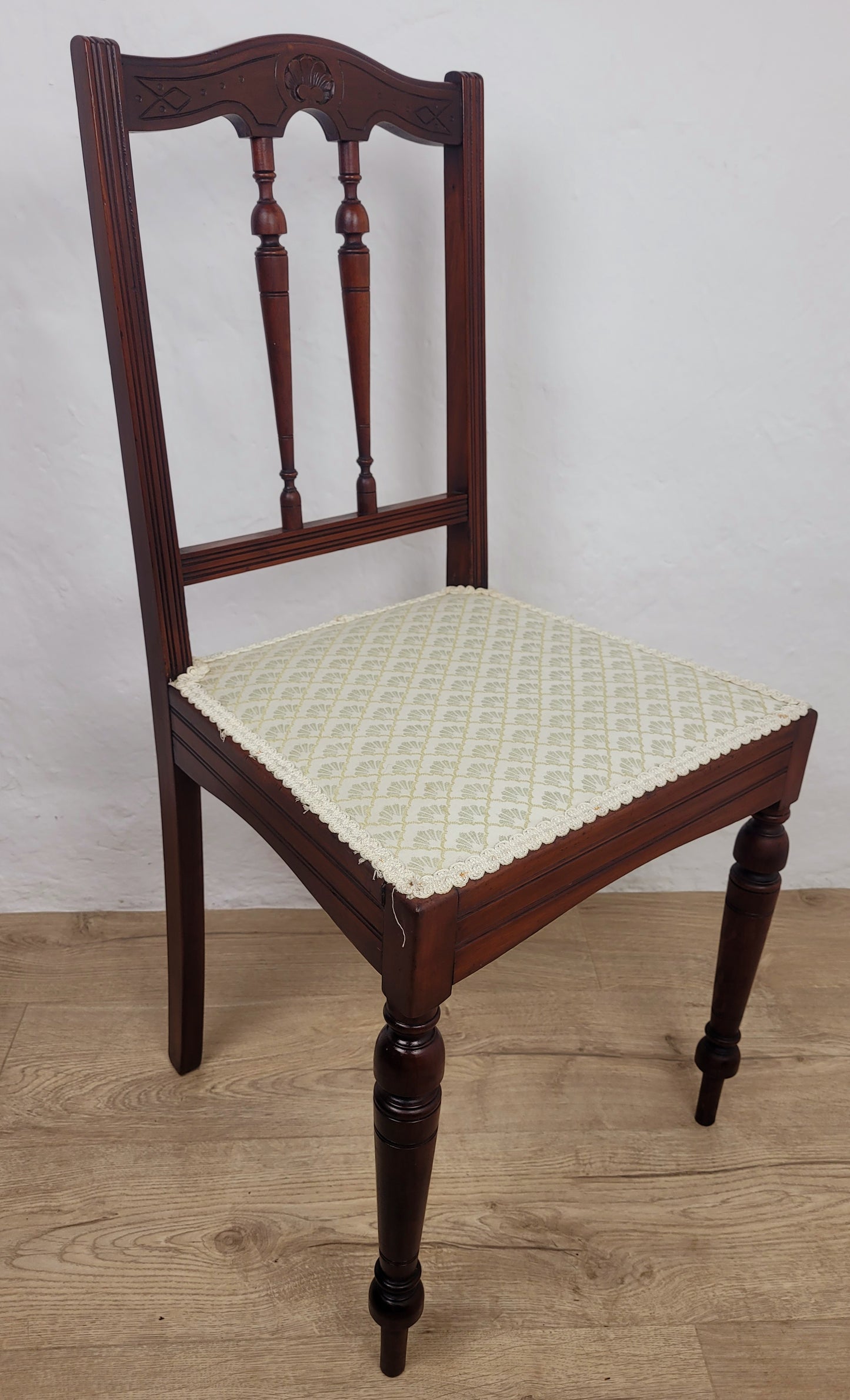 Carved Occasional Chair Mahogany Upholstered Antique Postage Available