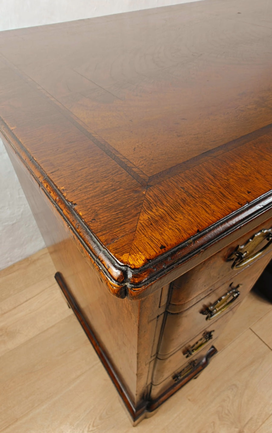 Knee Hole Writing Desk Walnut Key & Lock 18th-Century Style Delivery Available
