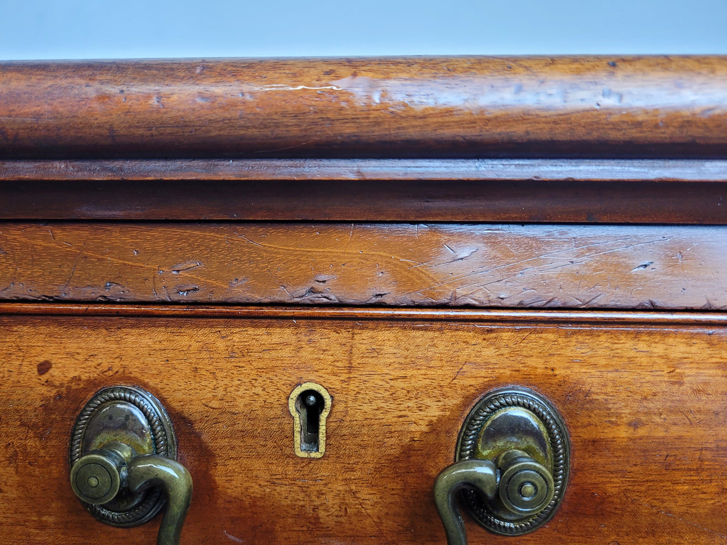 Edwardian Writing Desk Knee Hole Antique Castors Drawers 1910 Delivery Available