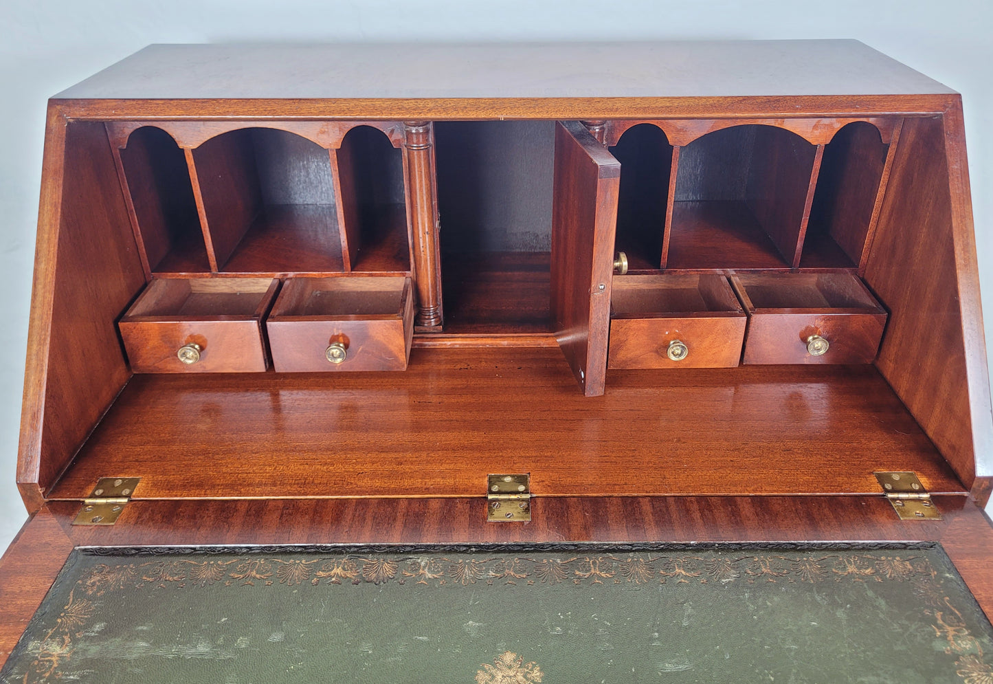 Vintage Writing Bureau Desk Leather 20thC Mahogany 1960s Delivery Available